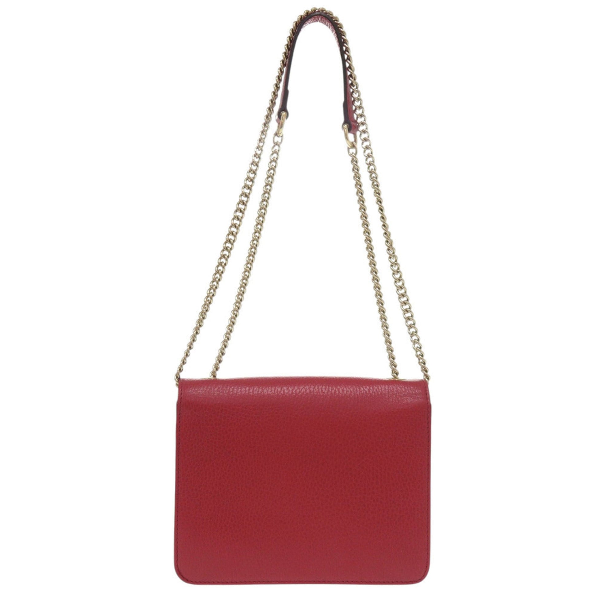 Gucci Red Color Leather Shoulder Bag
