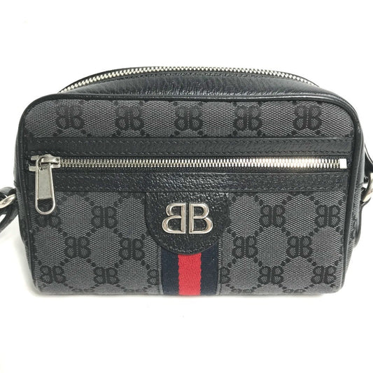 Gucci Black Canvas Leather Pochette Shoulder Bag