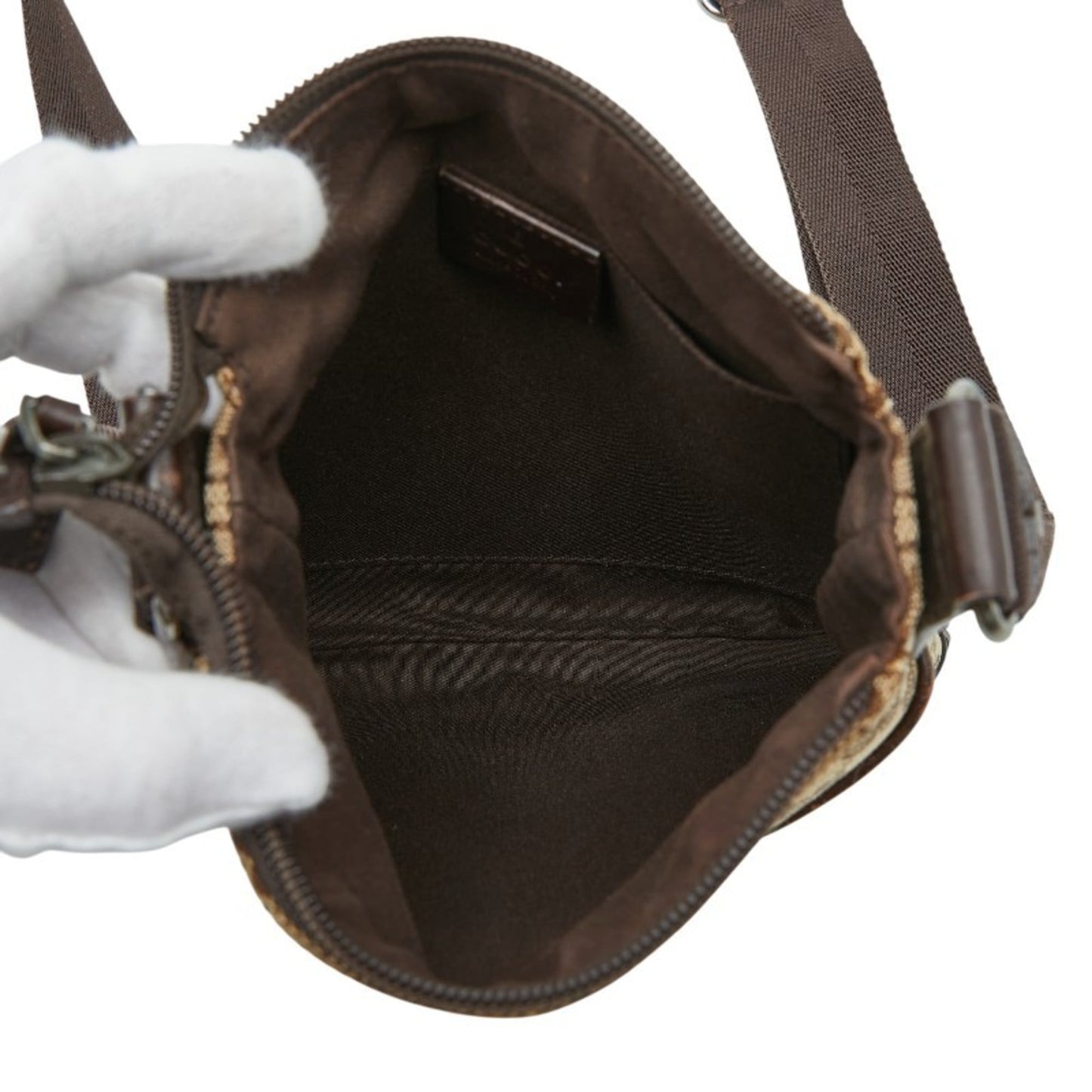 Gucci Gg Canvas Beige Brown Gg Canvas Leather Shoulder Bag