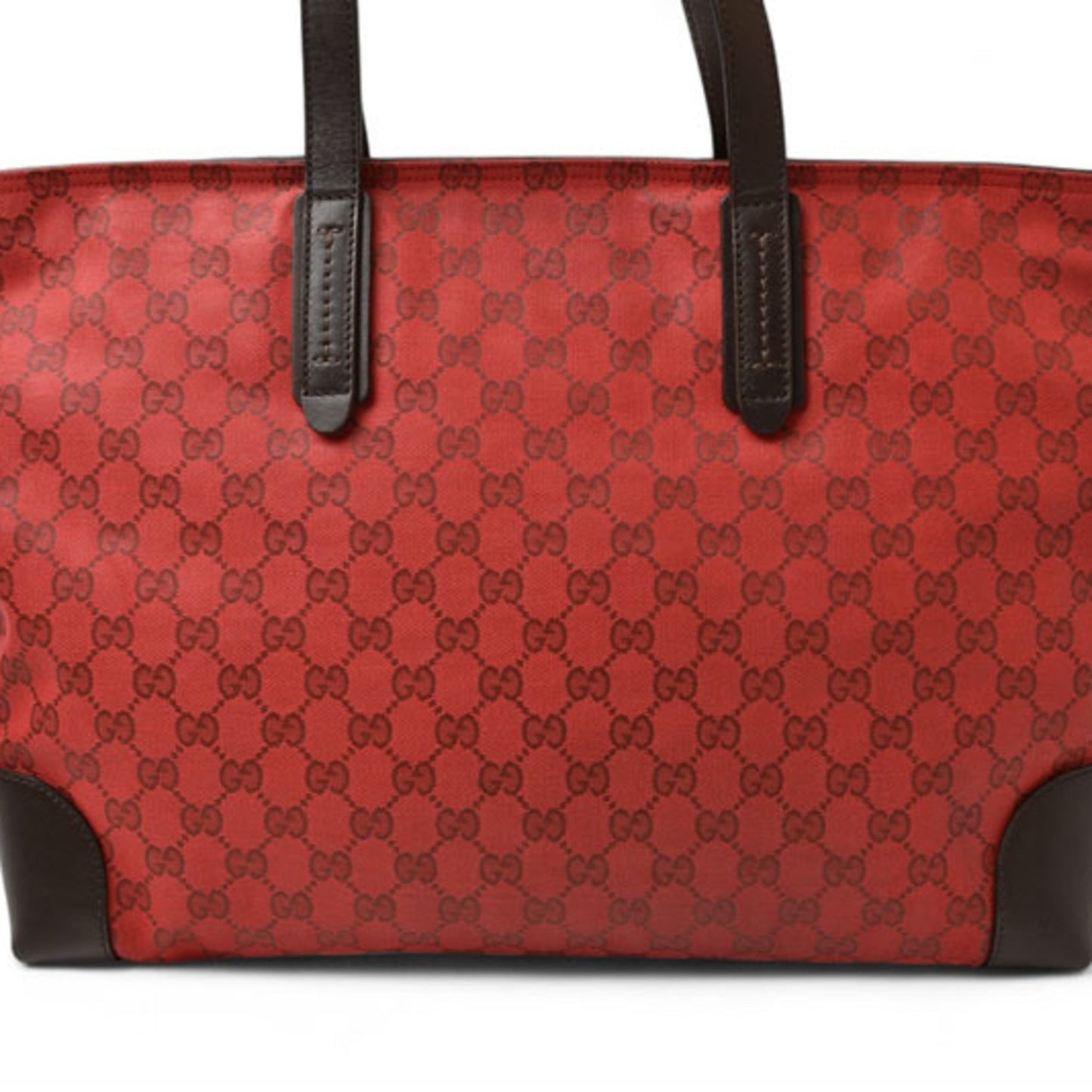 Gucci Dark Red Red Color Coated Canvas Shoulder Bag Tote Bag