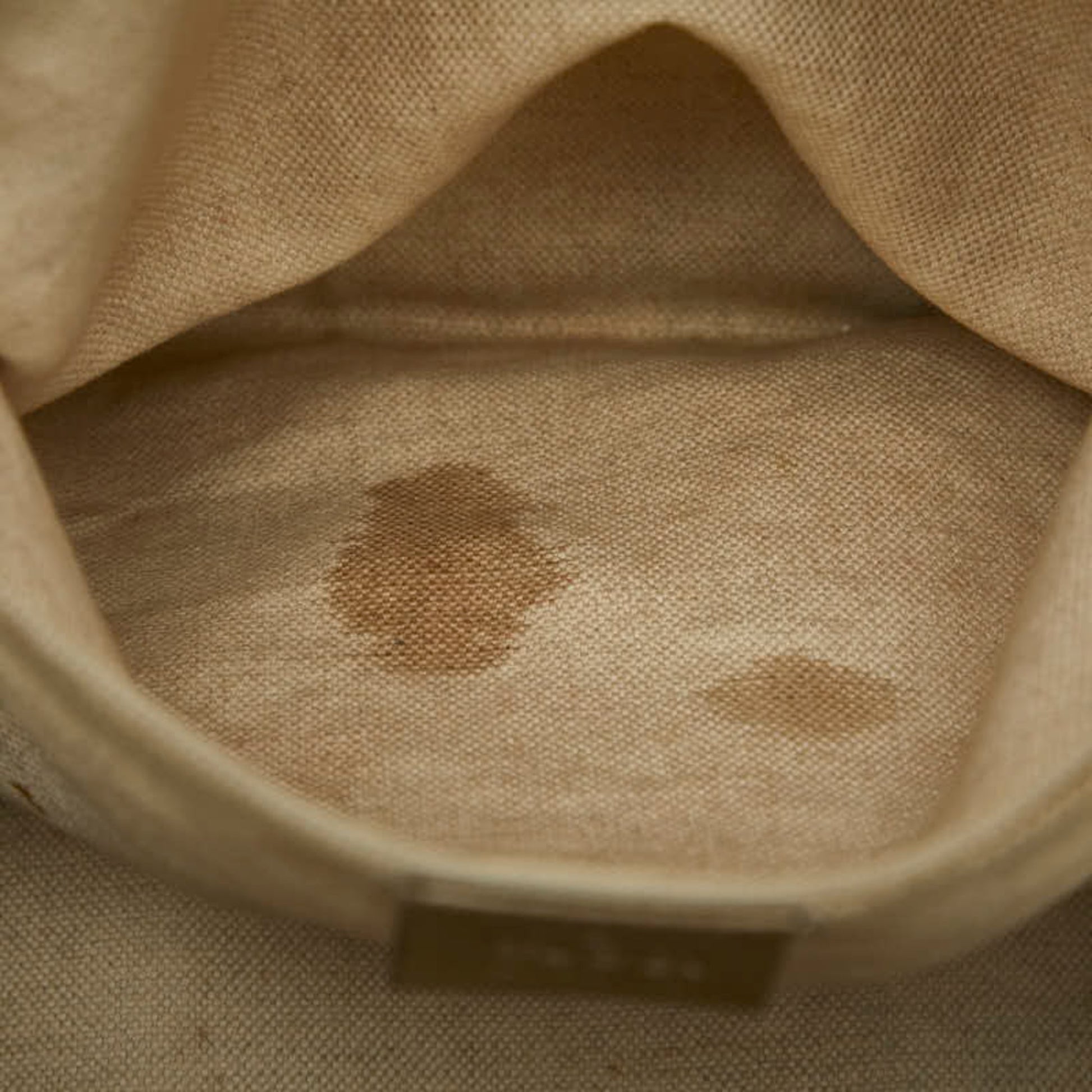 Gucci Beige Brown Canvas Leather Shoulder Bag Tote Bag