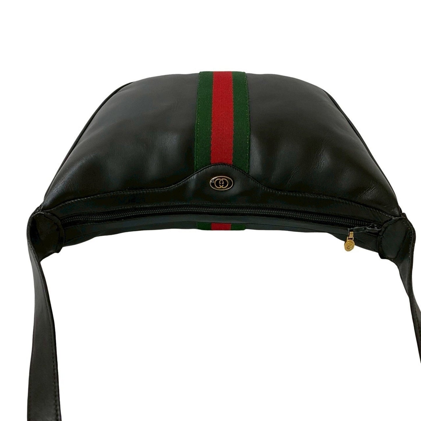 Gucci Black Green Red Color Leather Pochette Shoulder Bag