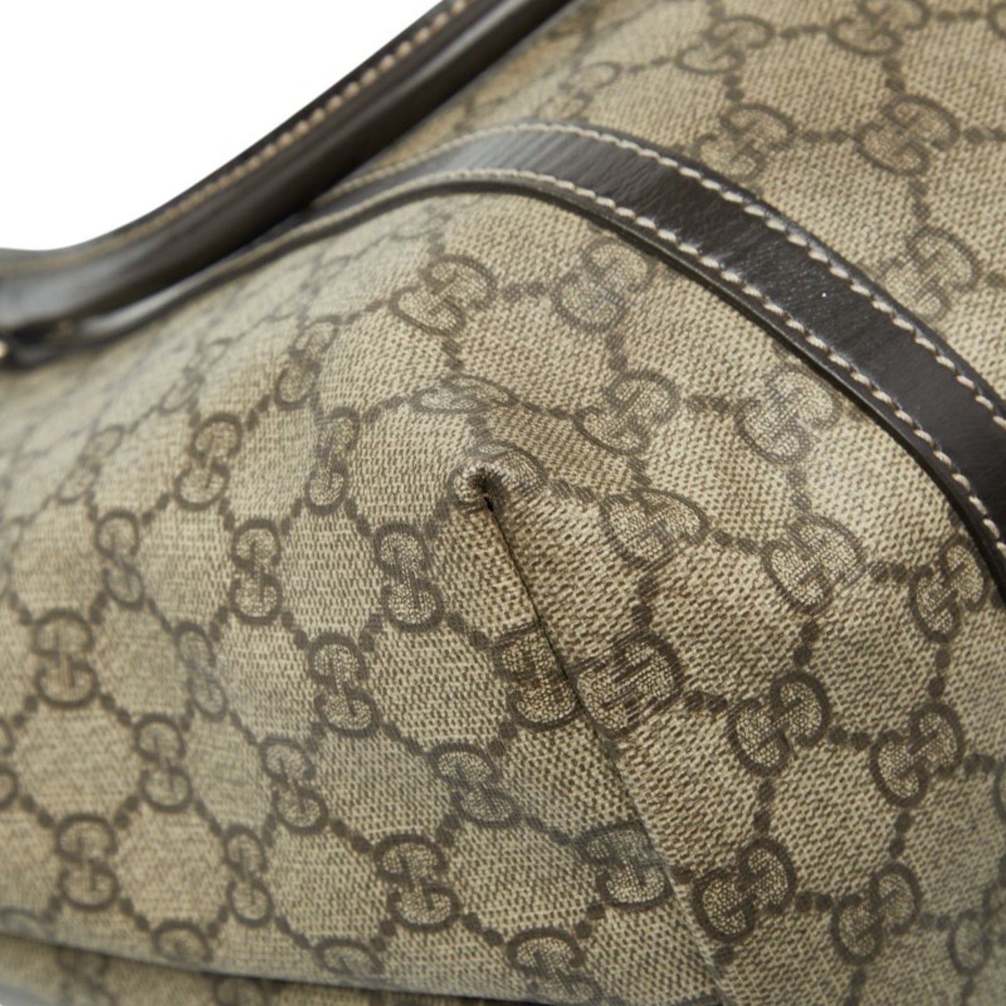 Gucci Beige Brown Pvc Leather Tote Bag
