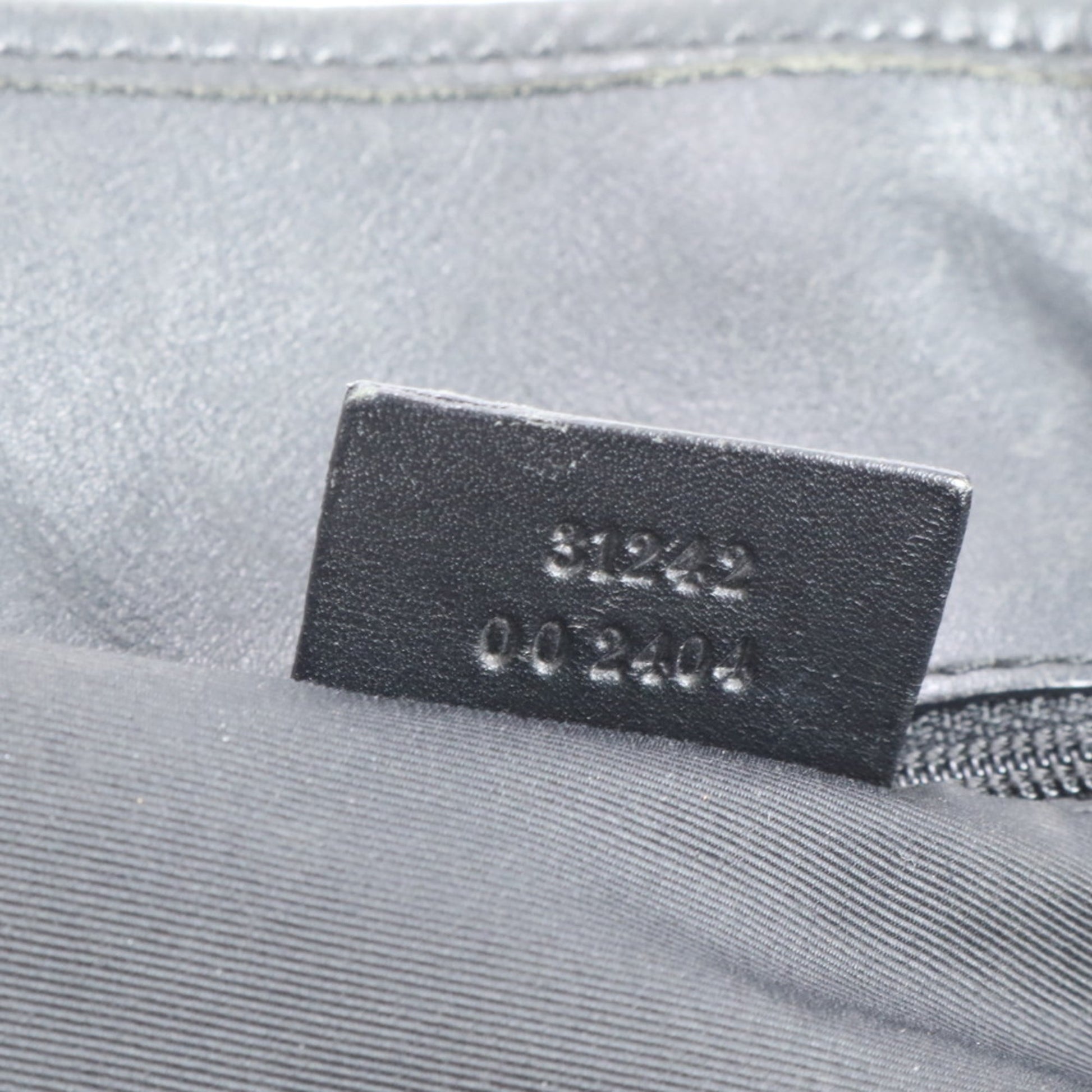 Gucci Black Leather Canvas Tote Bag