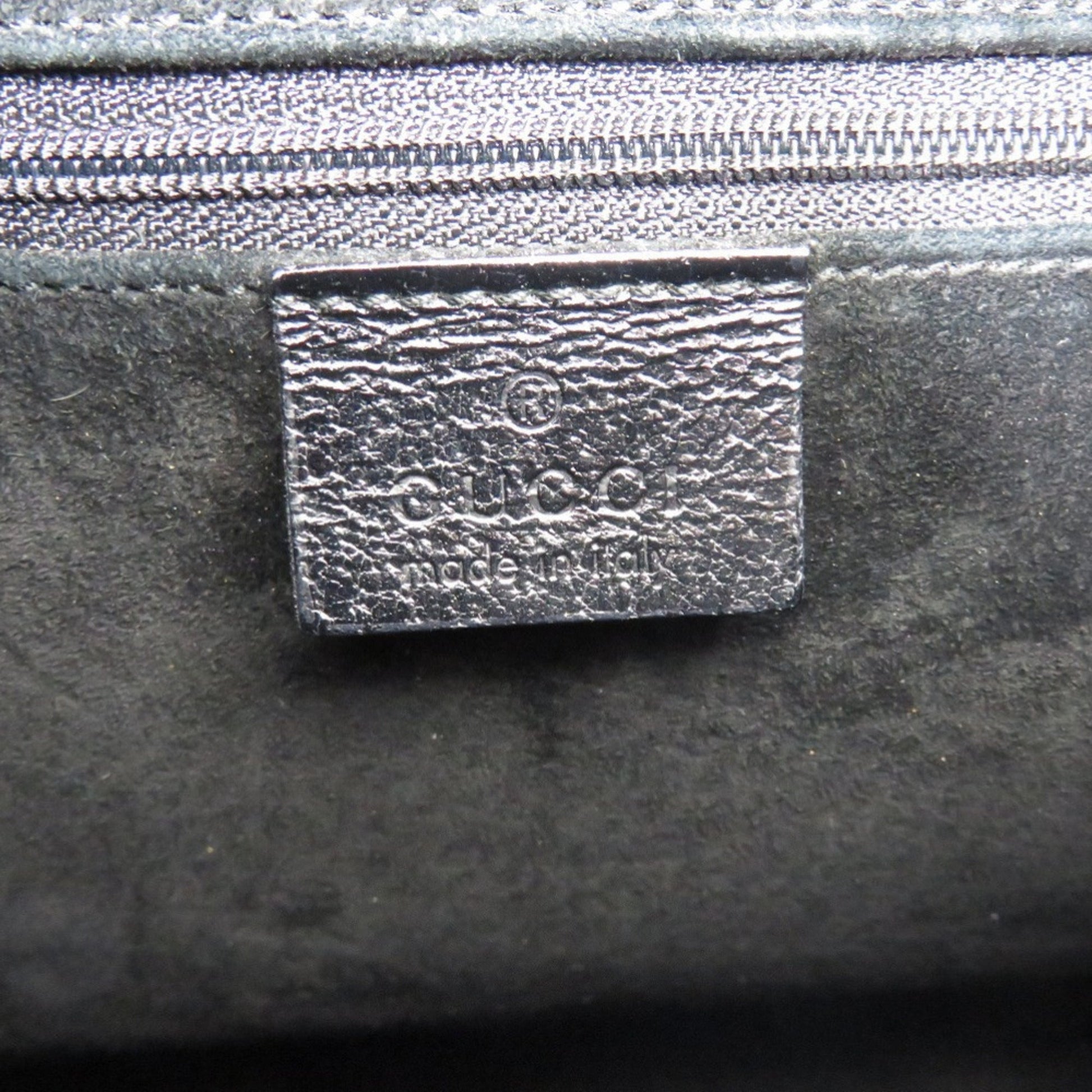 Gucci Black Suede Plastic Leather Shoulder Bag