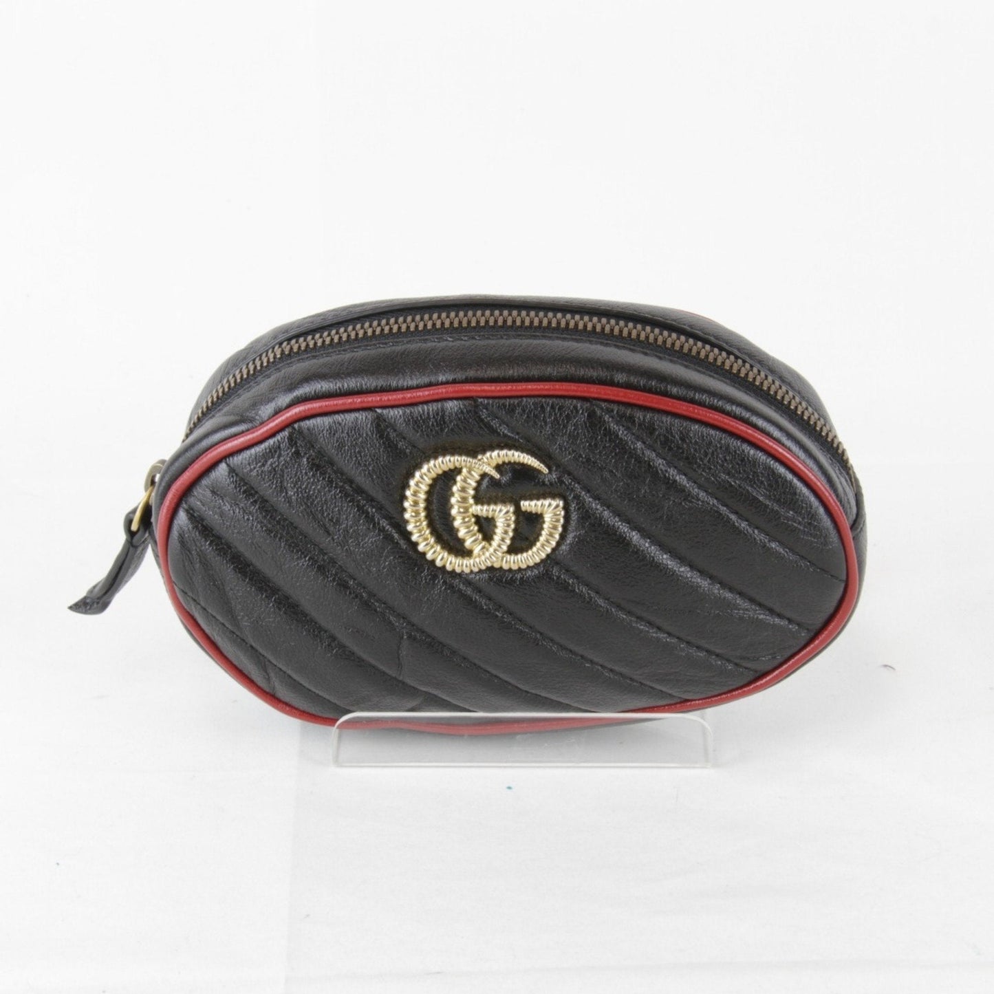Gucci Gg Marmont Black Leather Fanny Pack