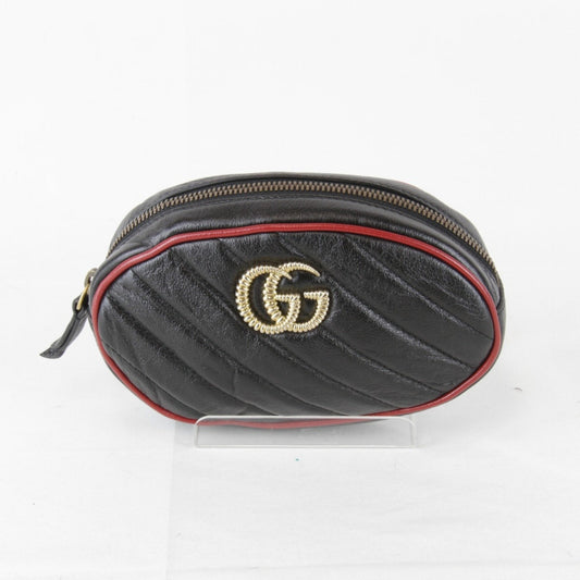 Gucci Gg Marmont Black Leather Fanny Pack