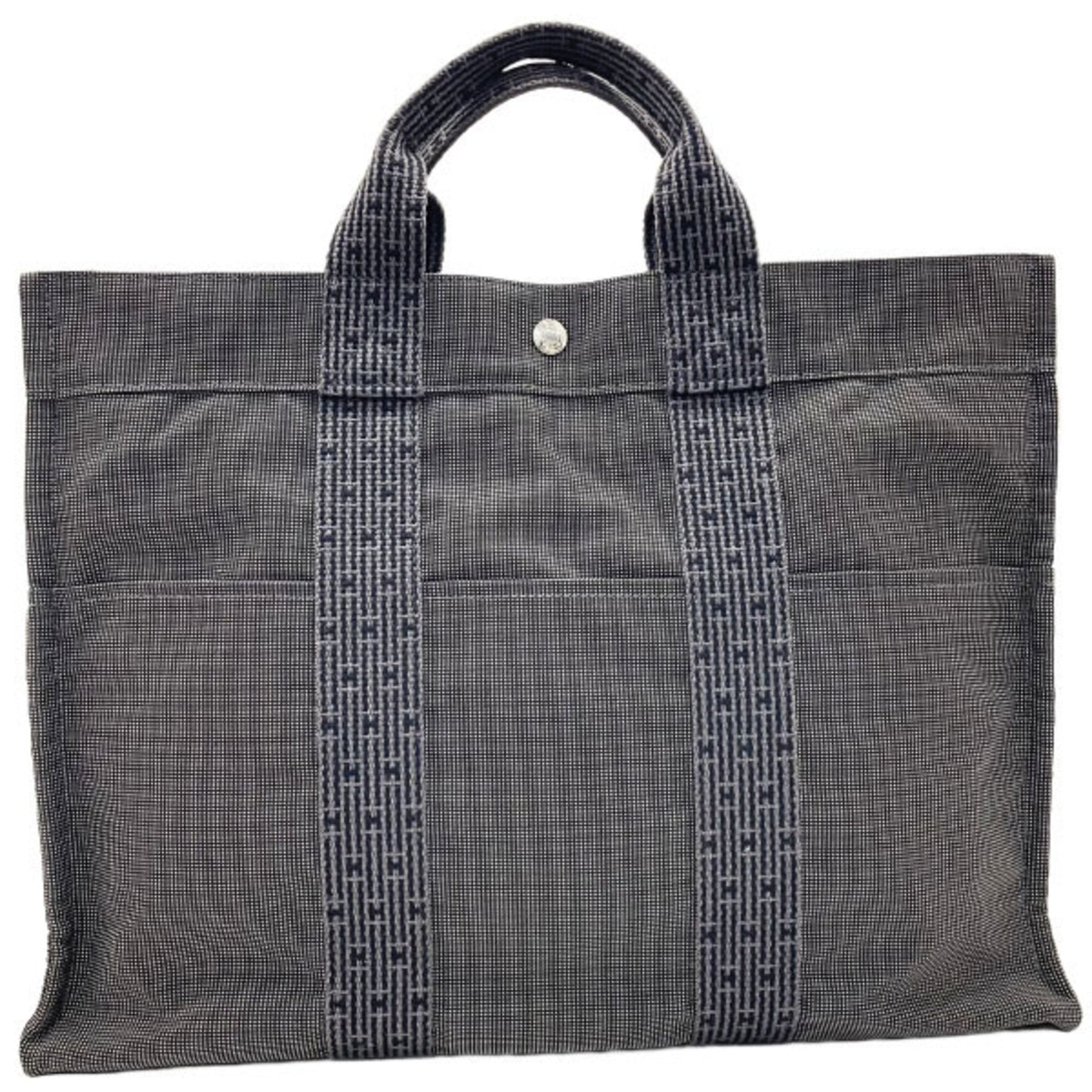 Hermes Tote Bag Canvas Nylon Gray Tote Bag 13