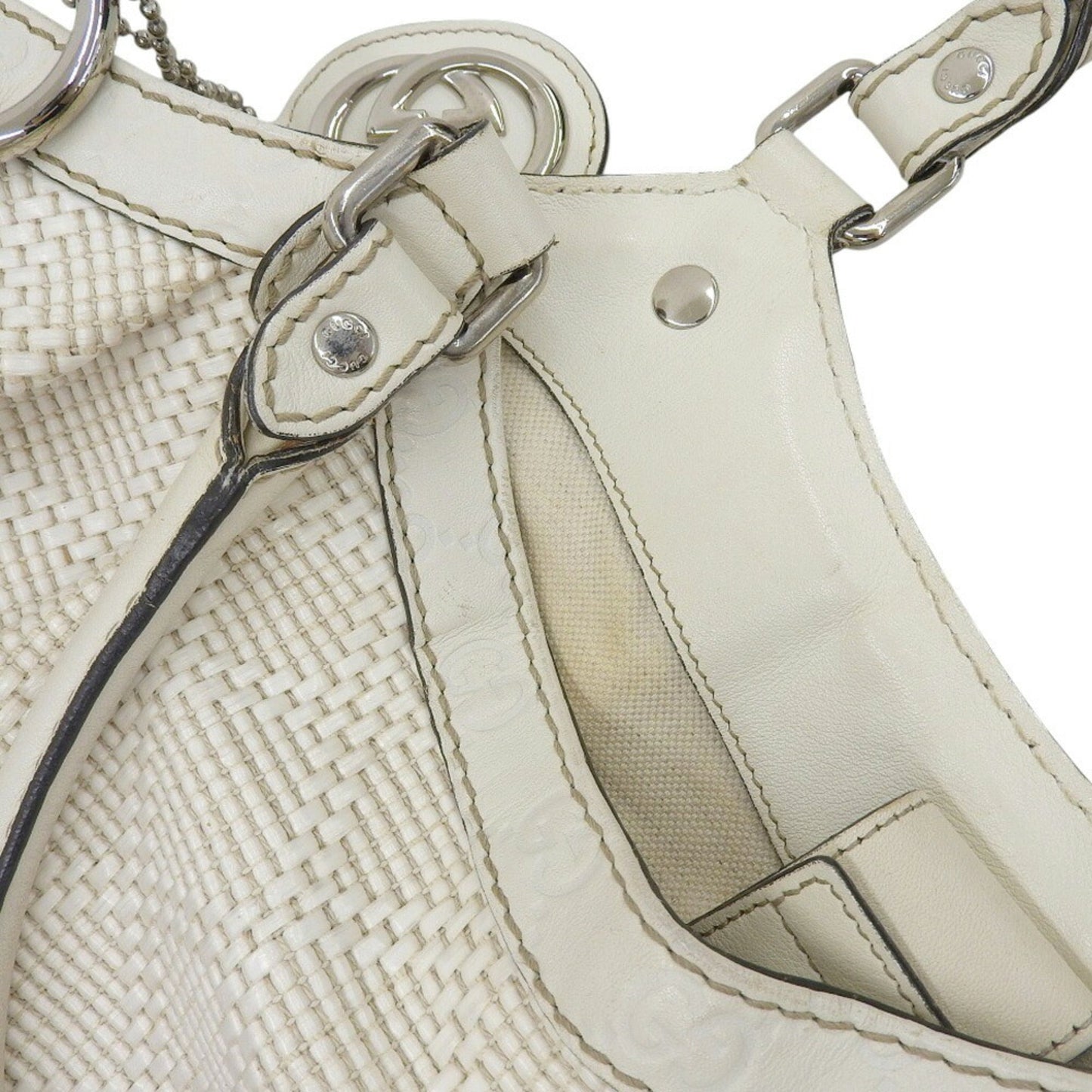 Gucci White Leather Handbag