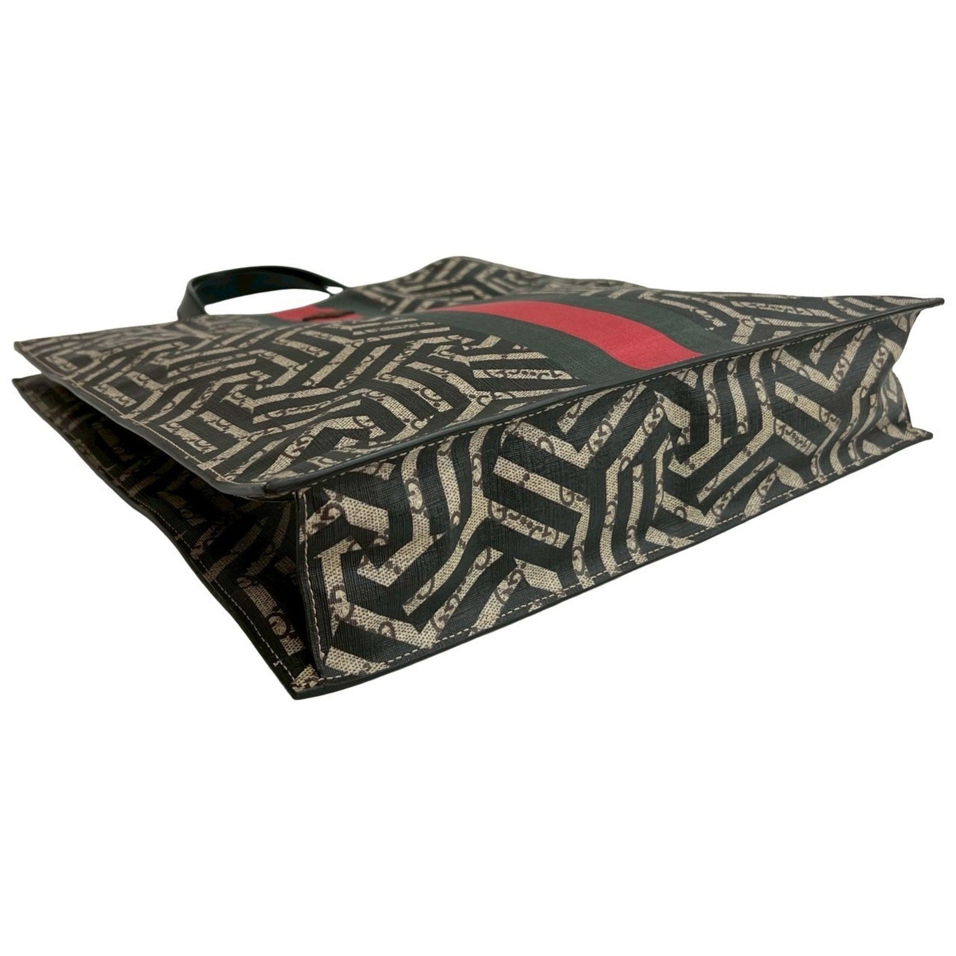 Gucci Black Brown Green Red Color Pvc Leather Handbag Shoulder Bag Tote Bag