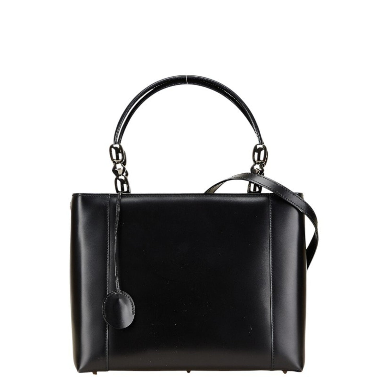 Dior Handbag Christian Shoulder Bag 55 Leather Black