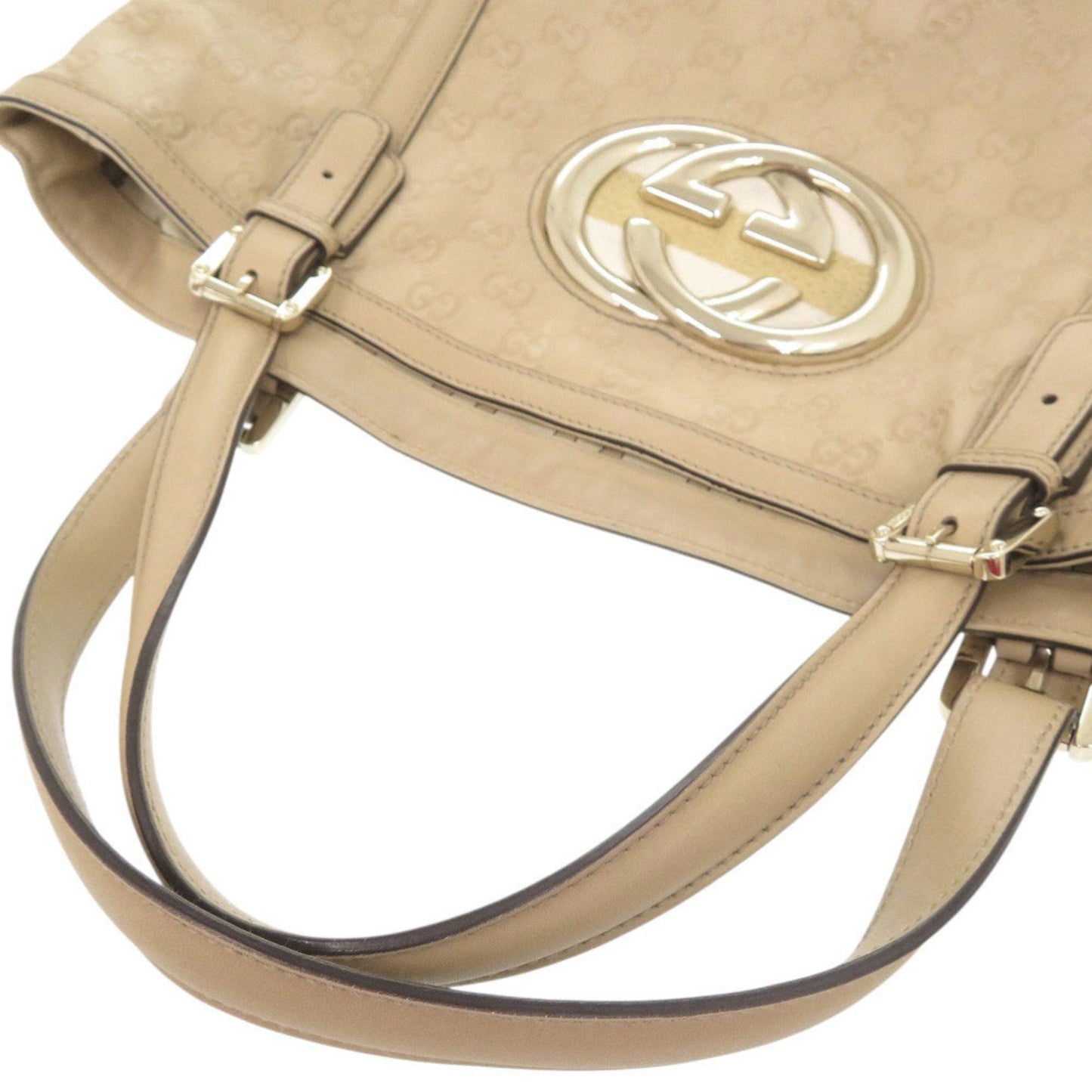 Gucci Beige Leather Handbag Tote Bag