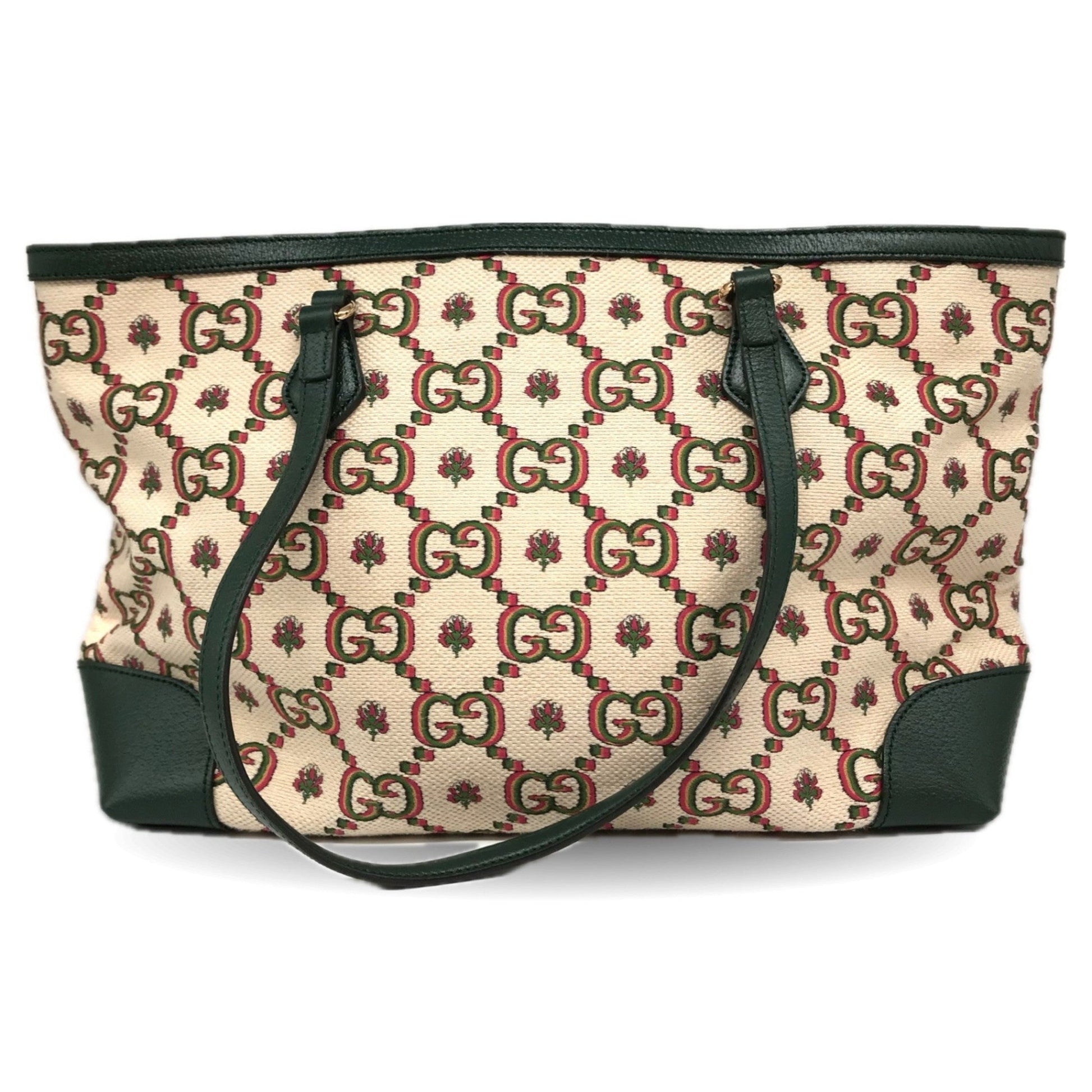 Gucci Gg Canvas Green Gg Canvas Tote Bag