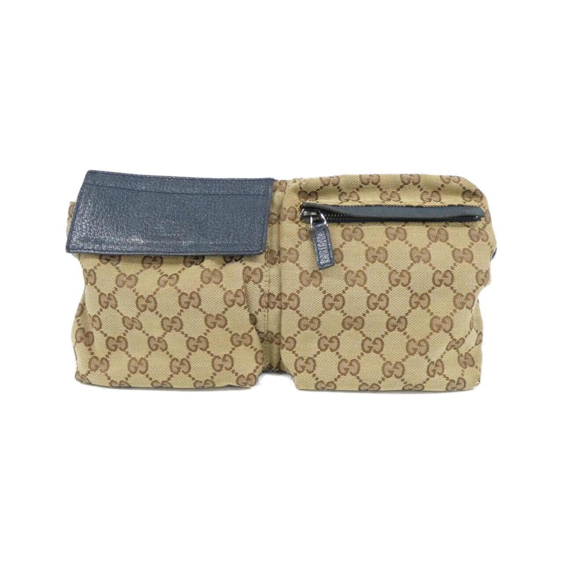 Gucci Beige Blue Orange Gg Canvas Fanny Pack