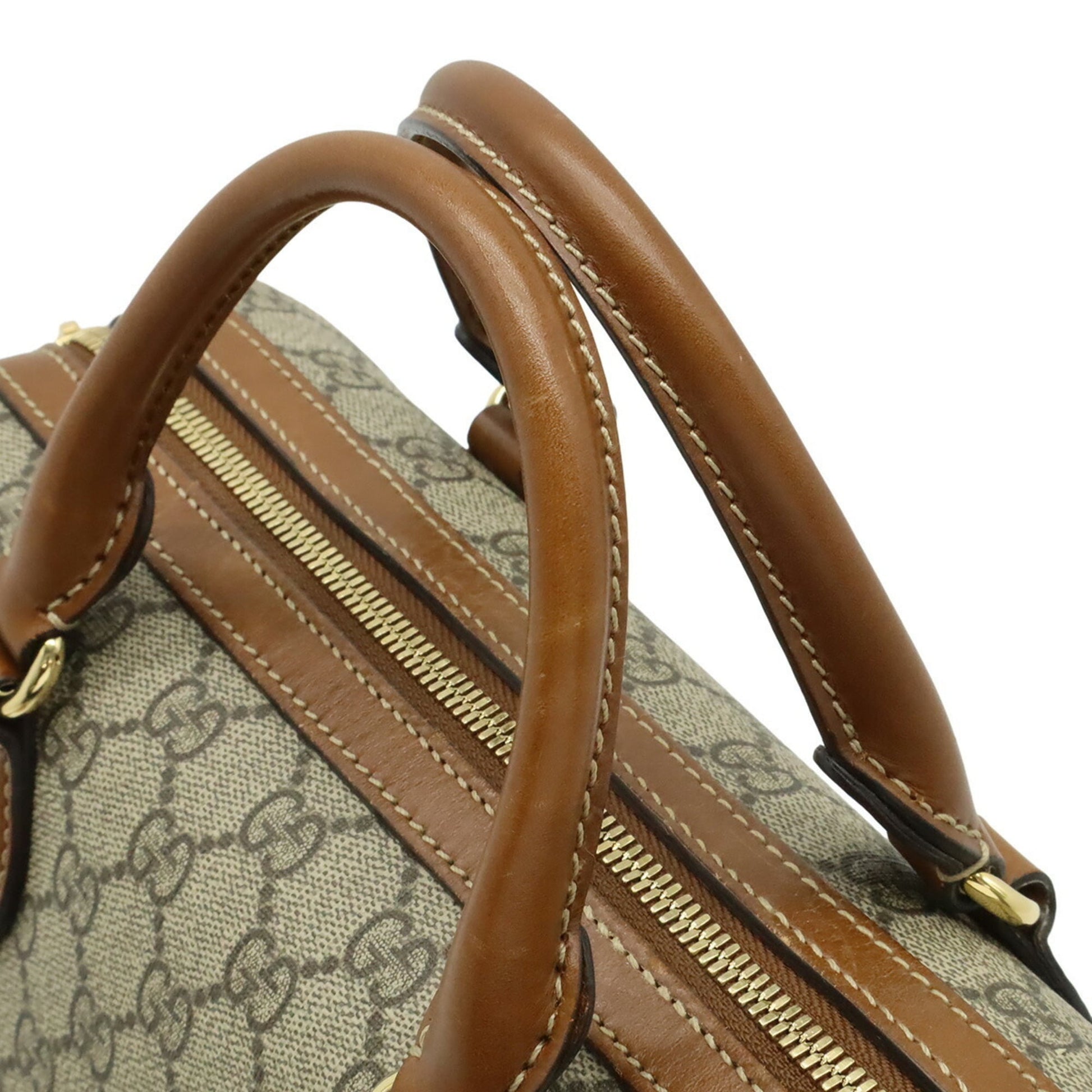 Gucci Beige Brown Gg Supreme Canvas Leather Handbag Shoulder Bag