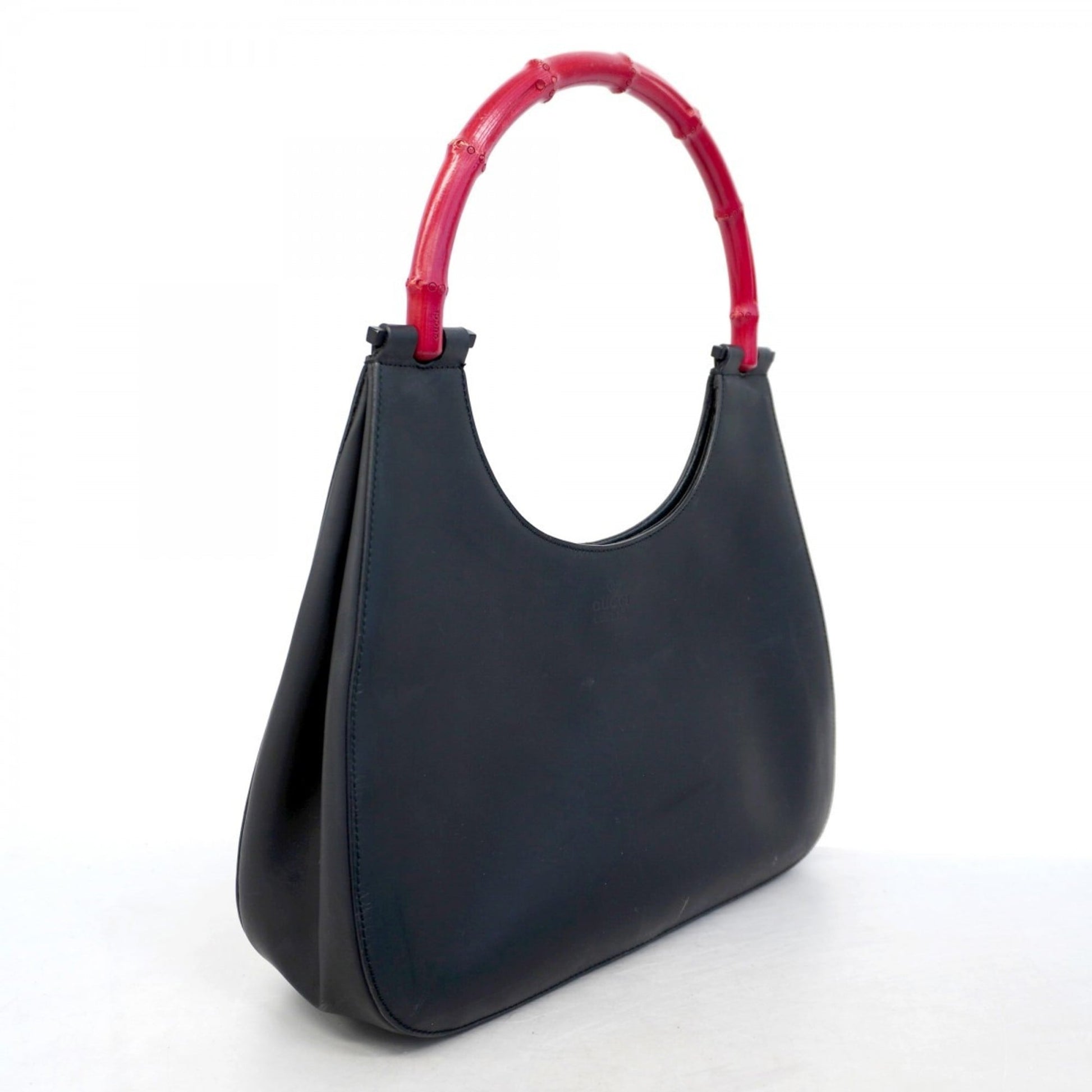 Gucci Black Red Color Leather Handbag