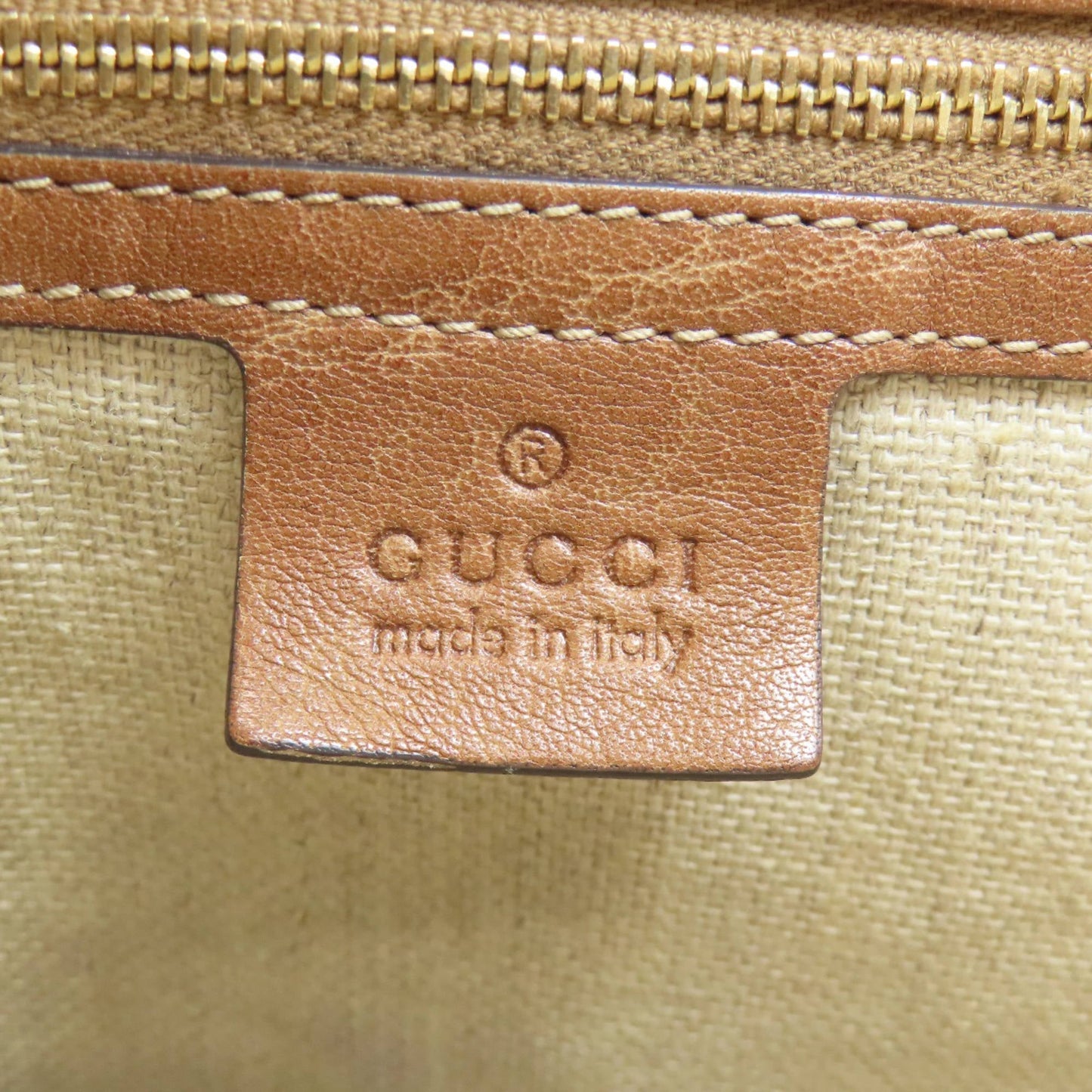 Gucci Blue Brown Orange Leather Straw Tote Bag