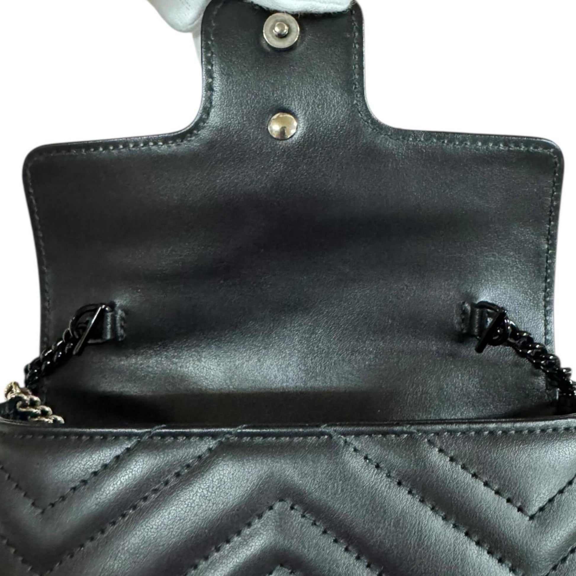 Gucci Gg Marmont Black Leather Shoulder Bag