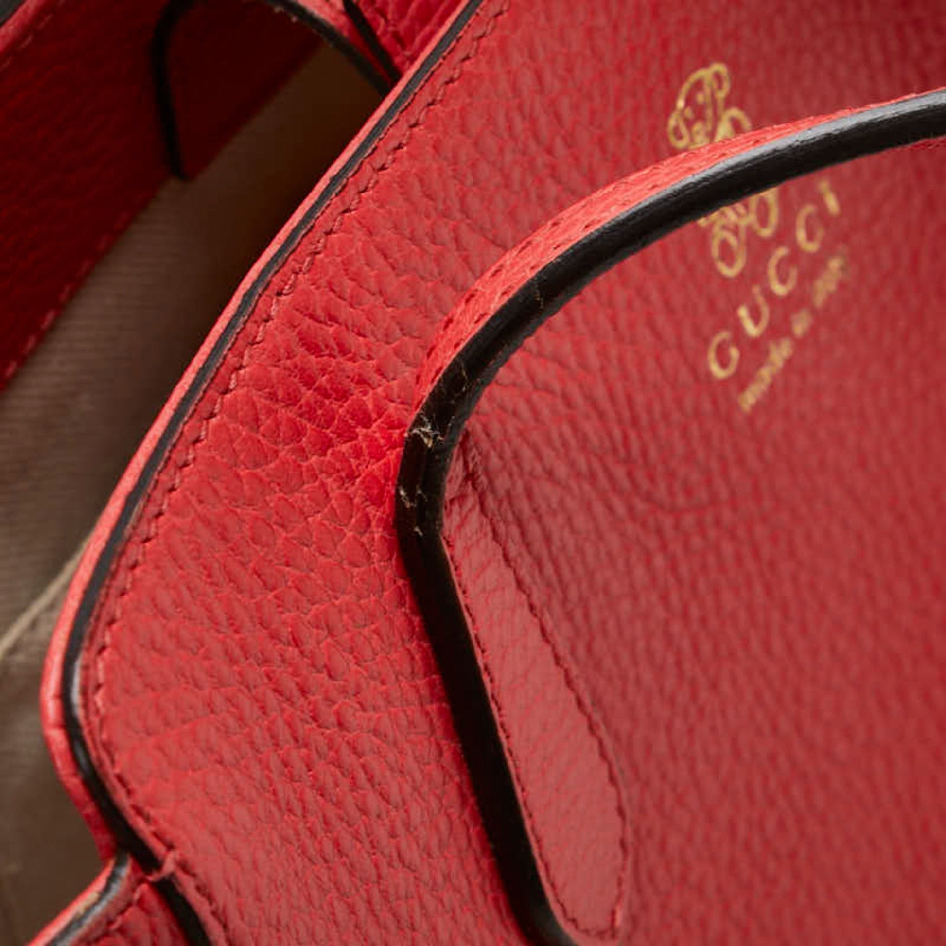 Gucci Pink Red Color Leather Handbag Tote Bag