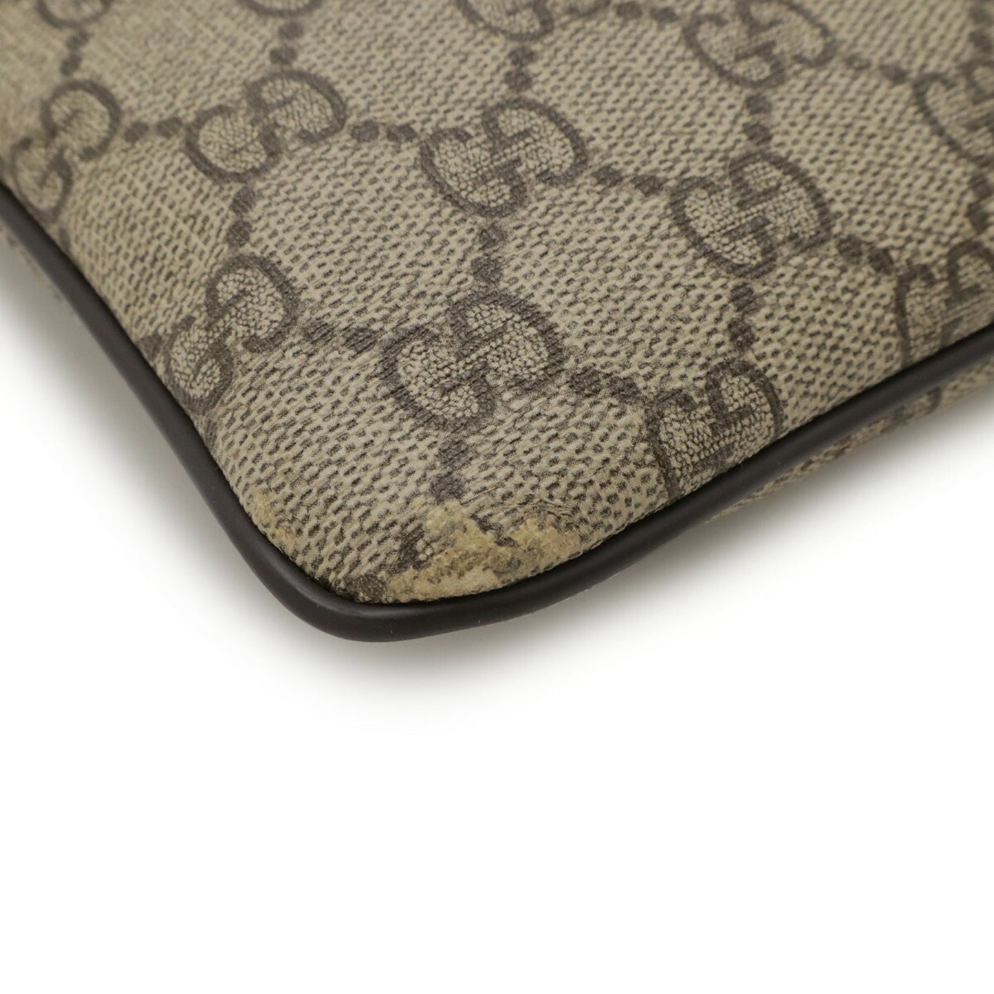 Gucci Beige Dark Brown Khaki Gg Supreme Leather Shoulder Bag