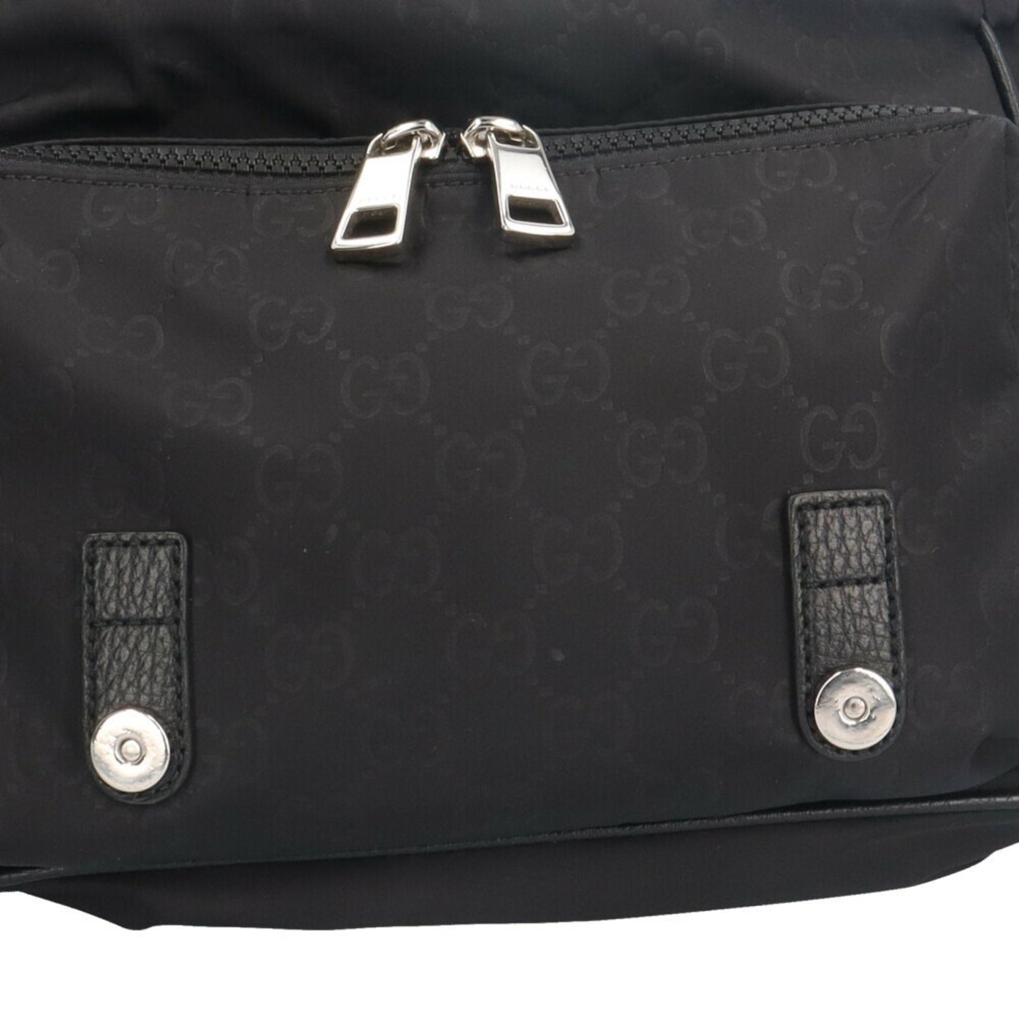 Gucci Black Nylon Leather Messenger Bag Shoulder Bag