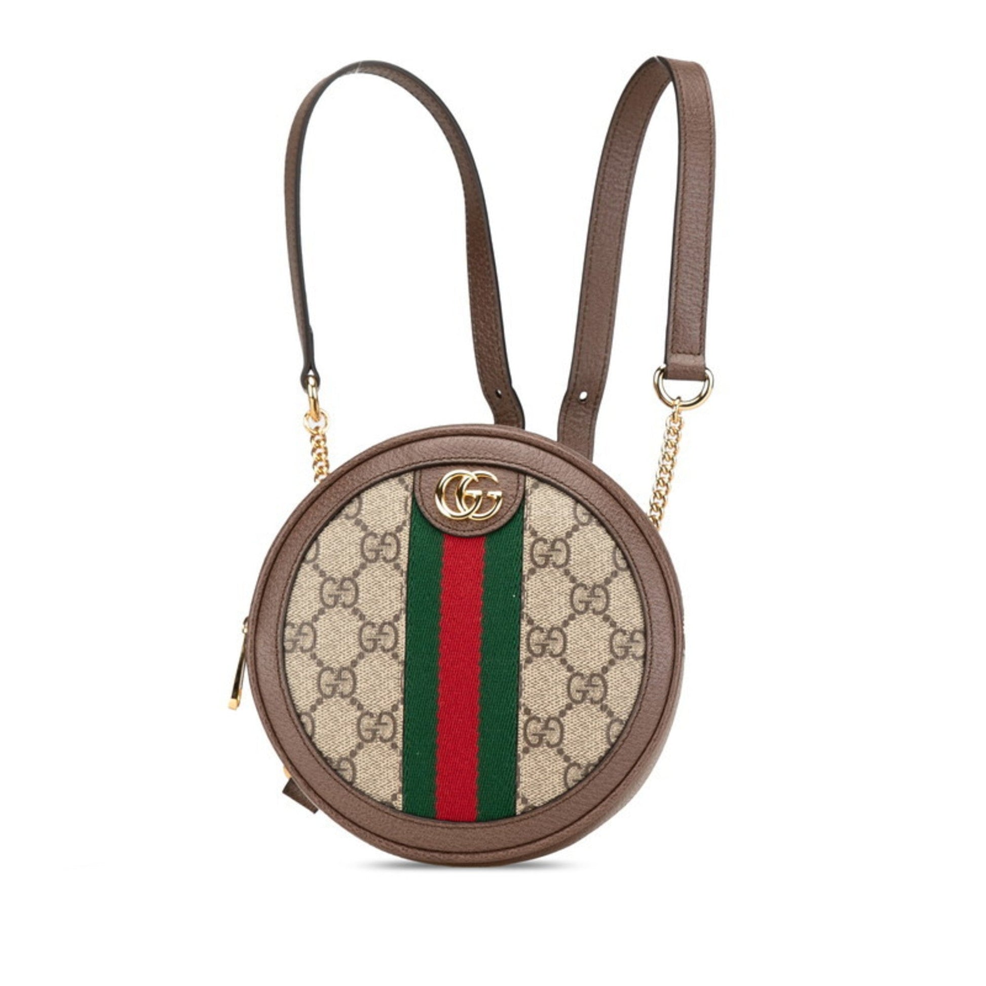 Gucci Beige Brown Pvc Leather Backpack