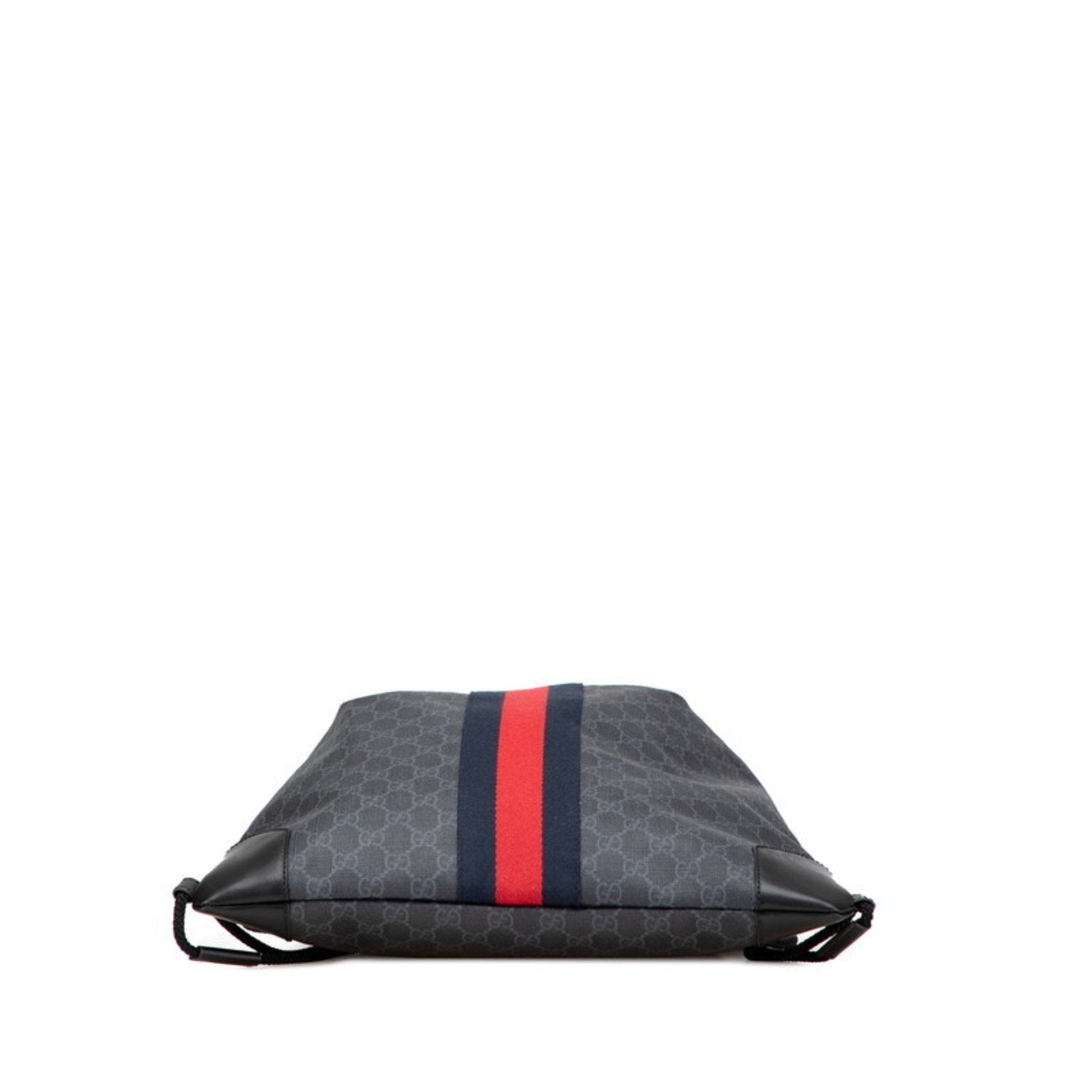 Gucci Black Gray Pvc Leather Backpack