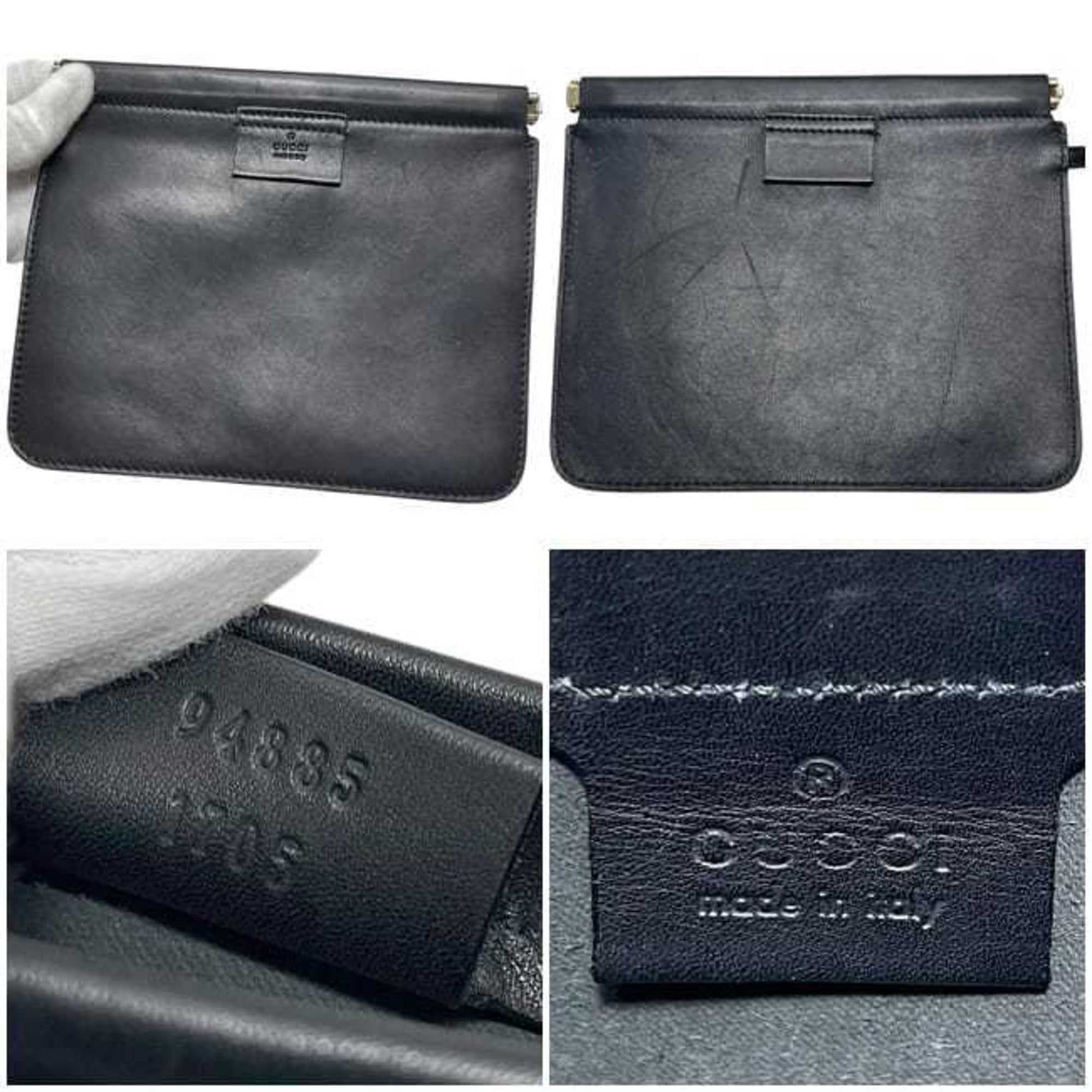 Gucci Black Leather Tote Bag