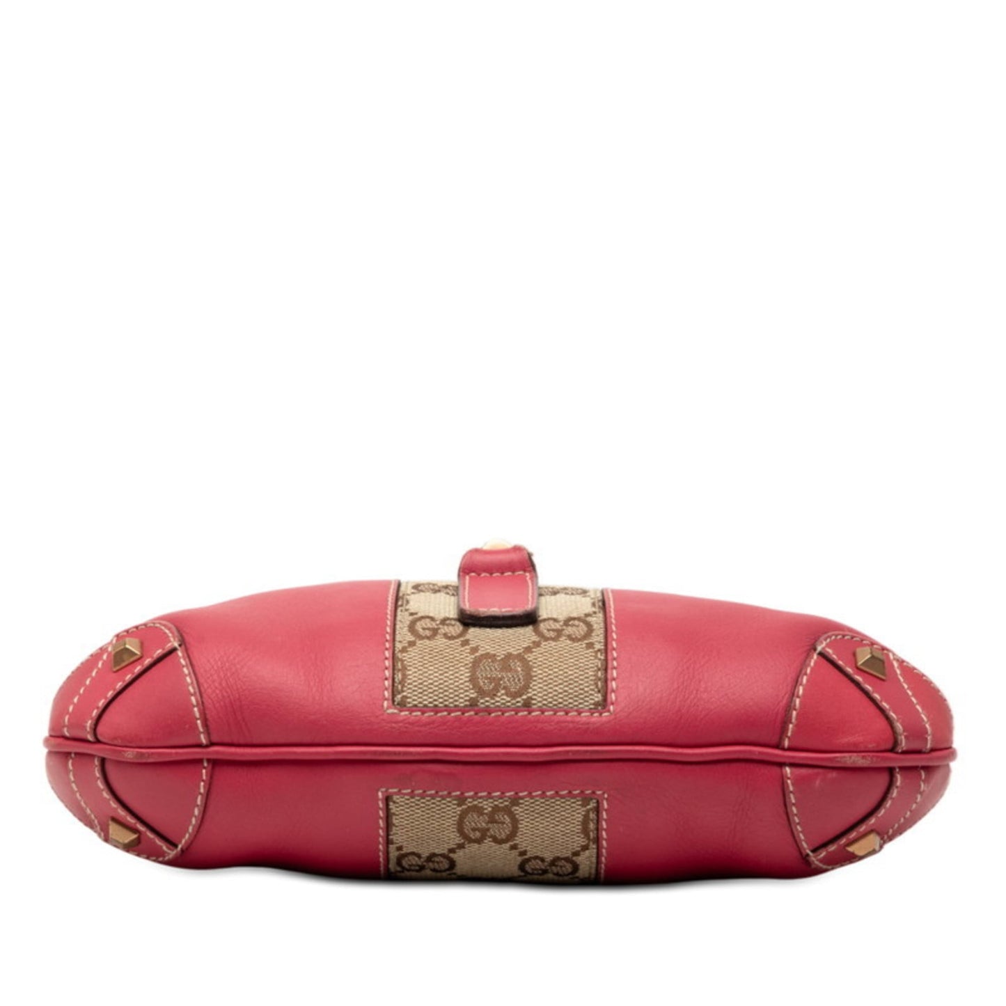Gucci Pink Leather Canvas Handbag Shoulder Bag