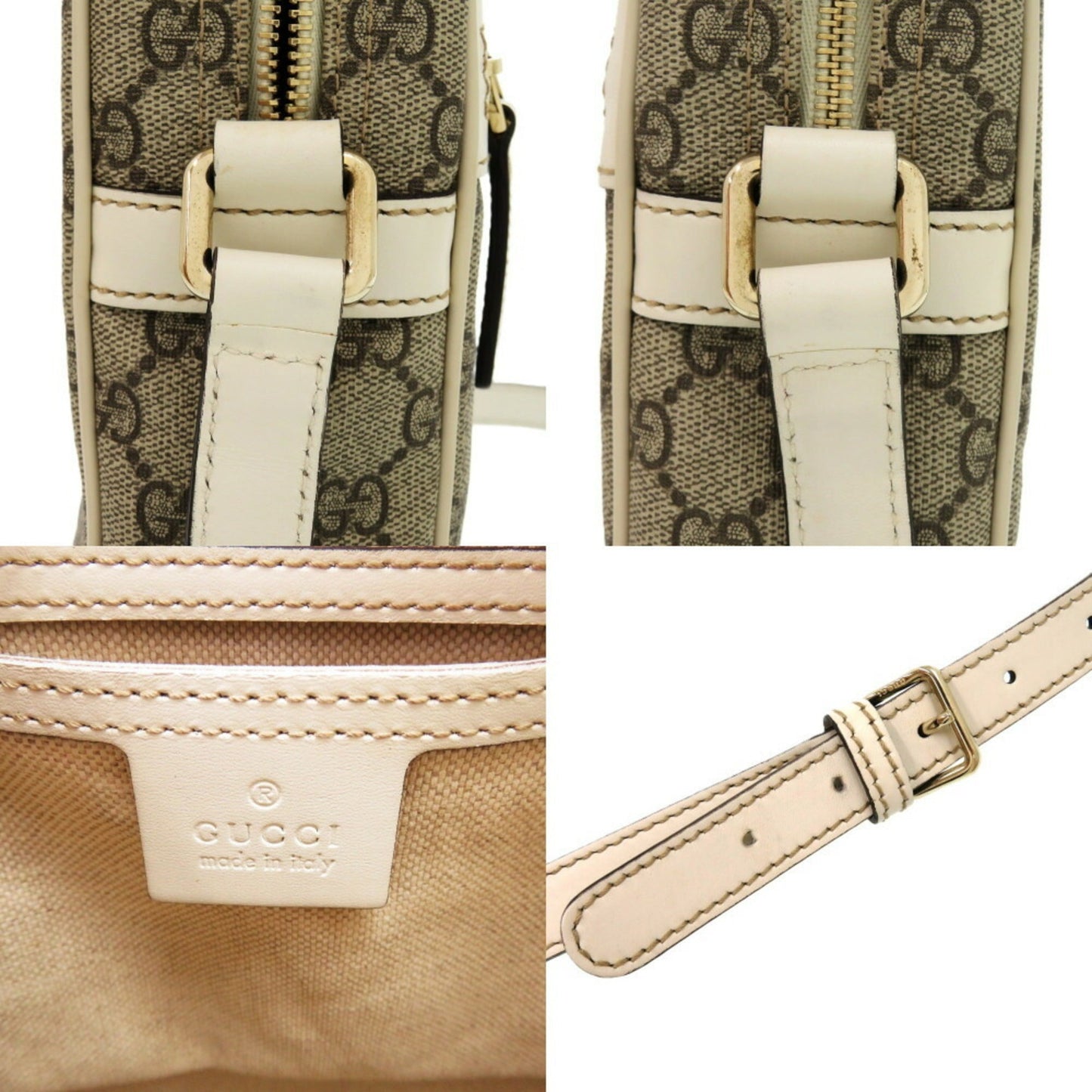 Gucci Brown Ivory Gg Supreme Pvc Shoulder Bag