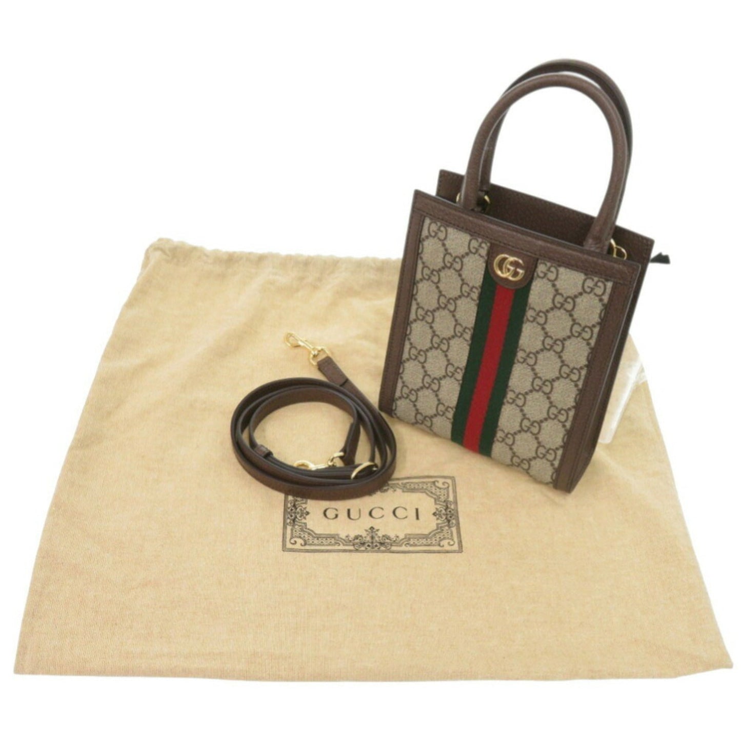Gucci Beige Gg Canvas Shoulder Bag