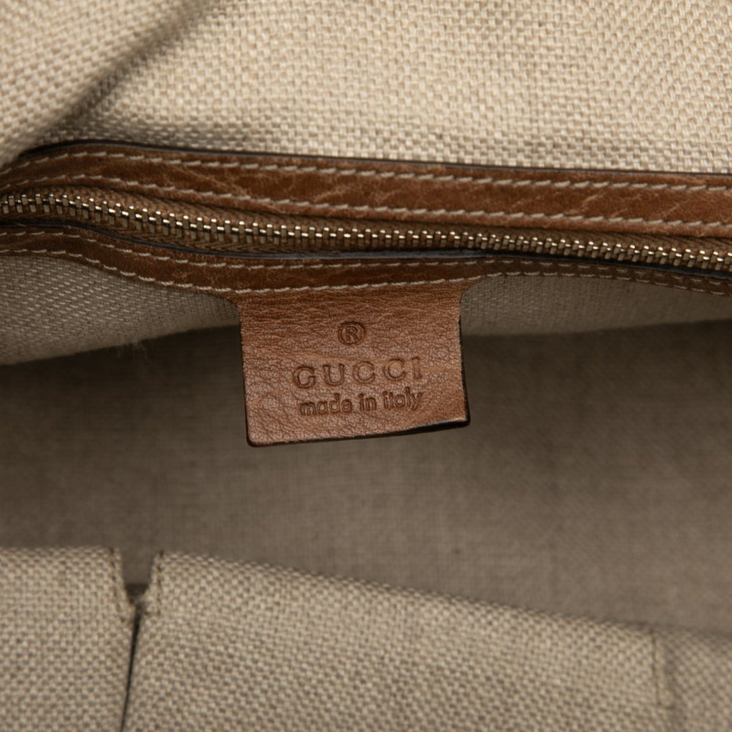 Gucci Brown Multi-Color Leather Straw Tote Bag