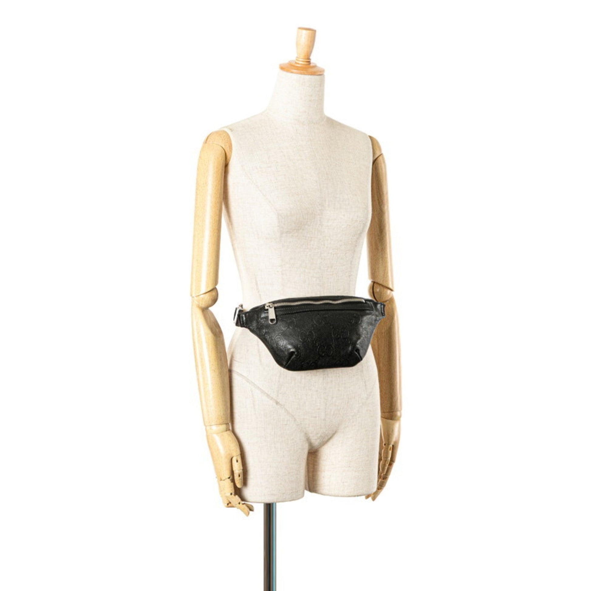Gucci Black Leather Fanny Pack Sling Bag