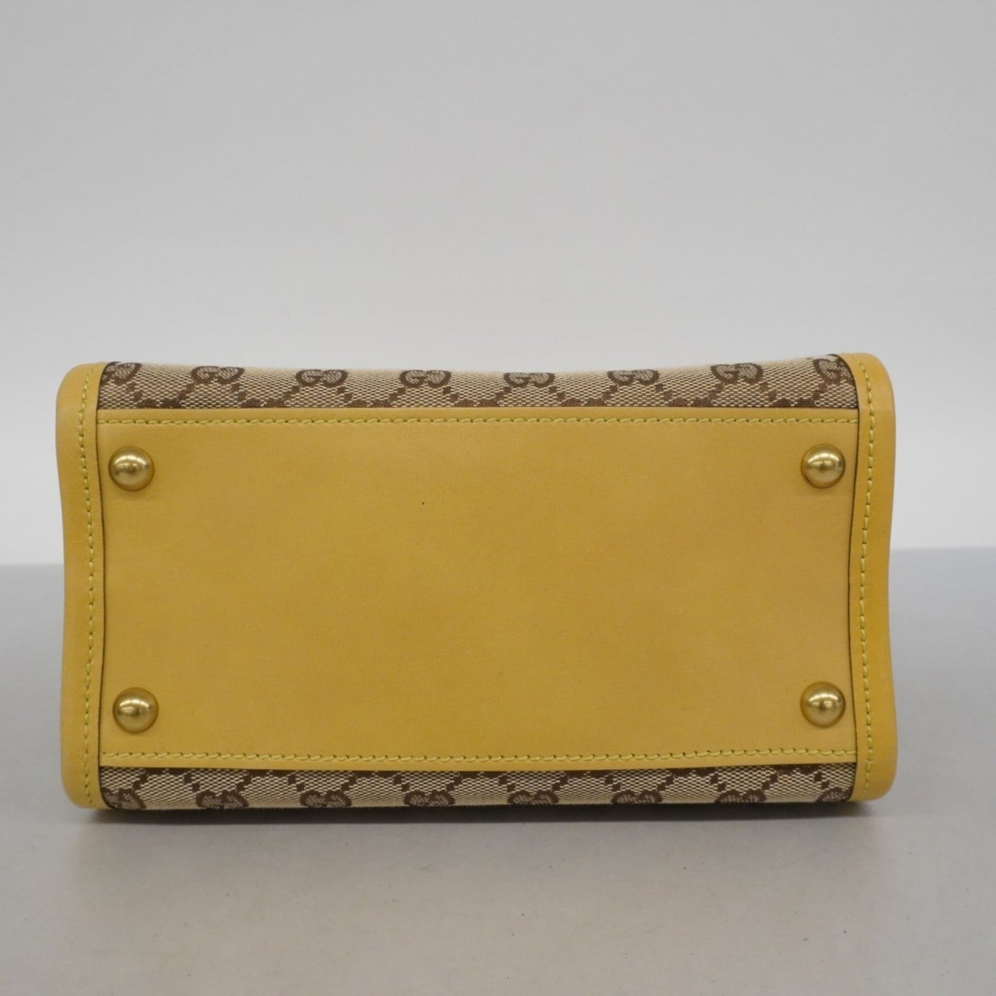 Gucci Beige Yellow Canvas Leather Shoulder Bag