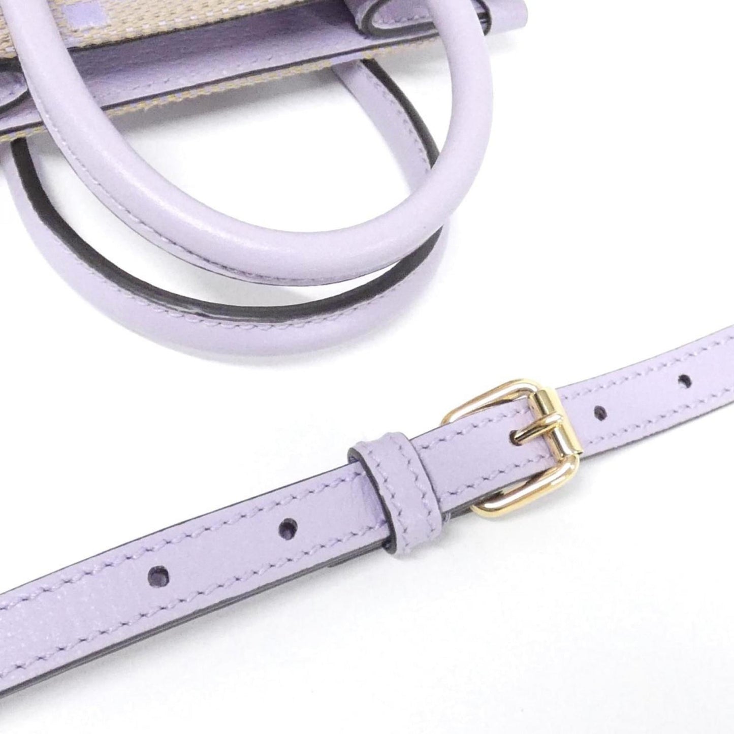 Gucci Beige Light Purple Gg Canvas Handbag