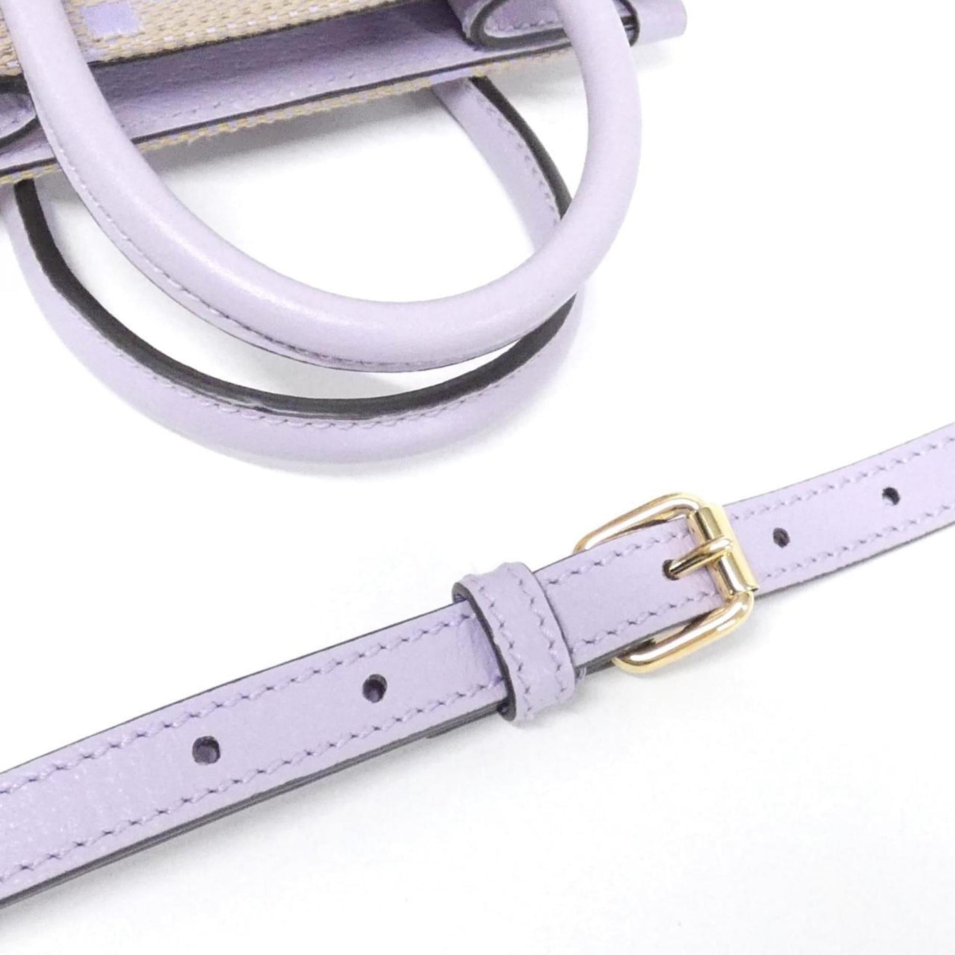 Gucci Beige Light Purple Gg Canvas Handbag