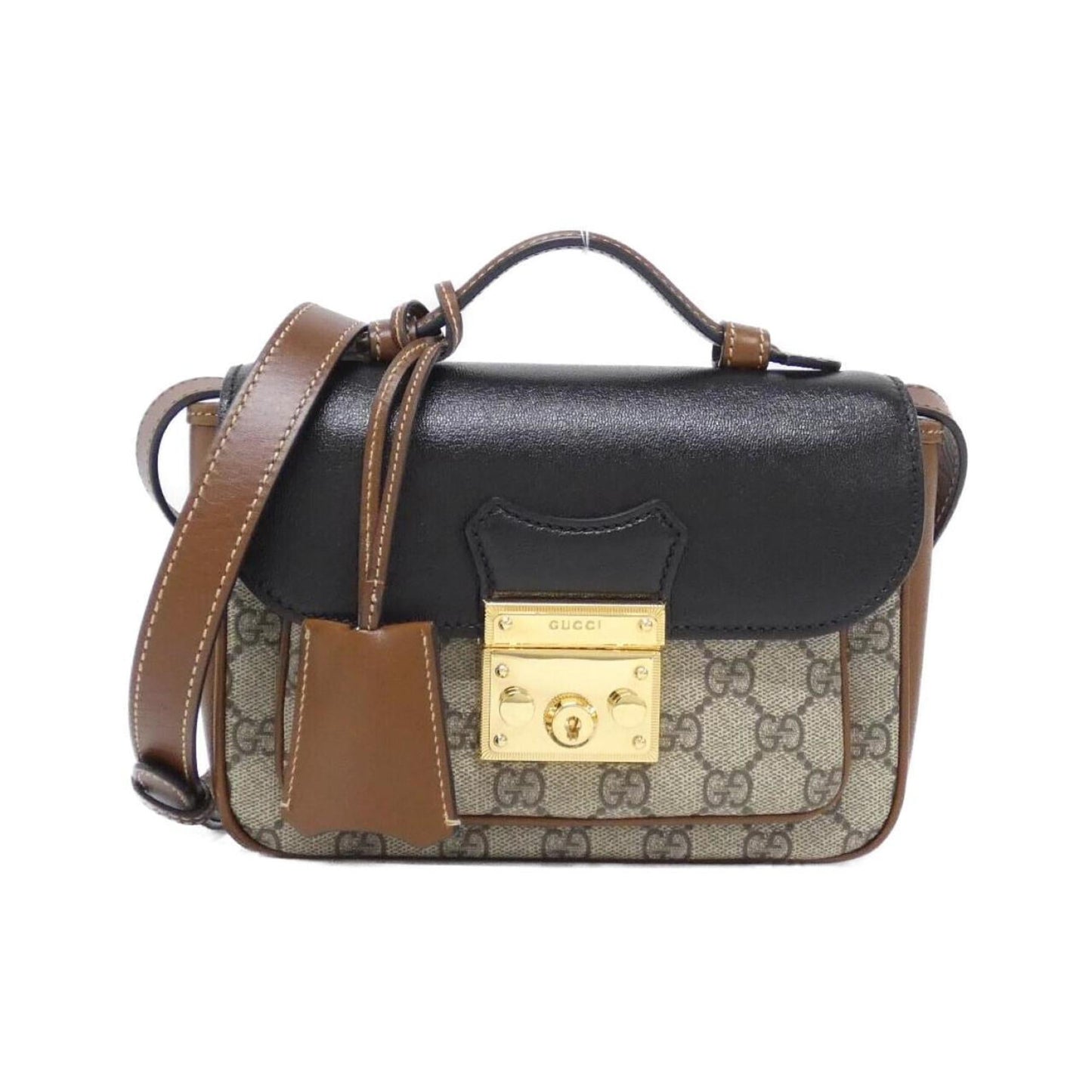 Gucci Beige Black Brown Gg Supreme Shoulder Bag