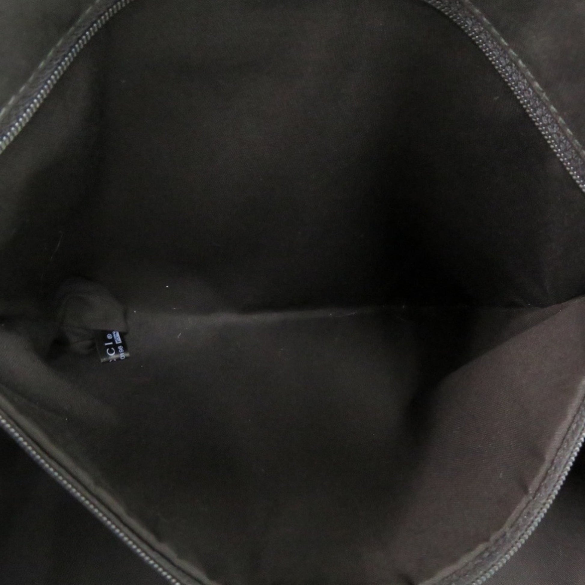 Gucci Black Canvas Leather Tote Bag