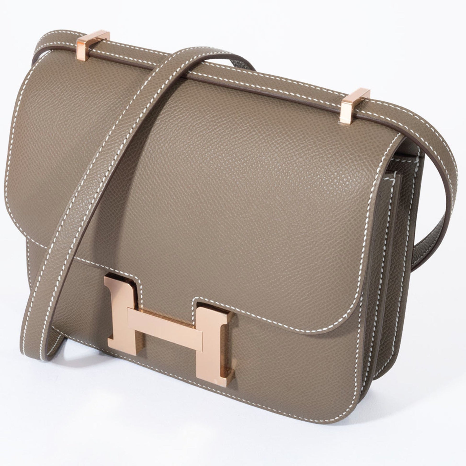 Hermes Constance Etoupe Epsom Shoulder Bag Leather Gray