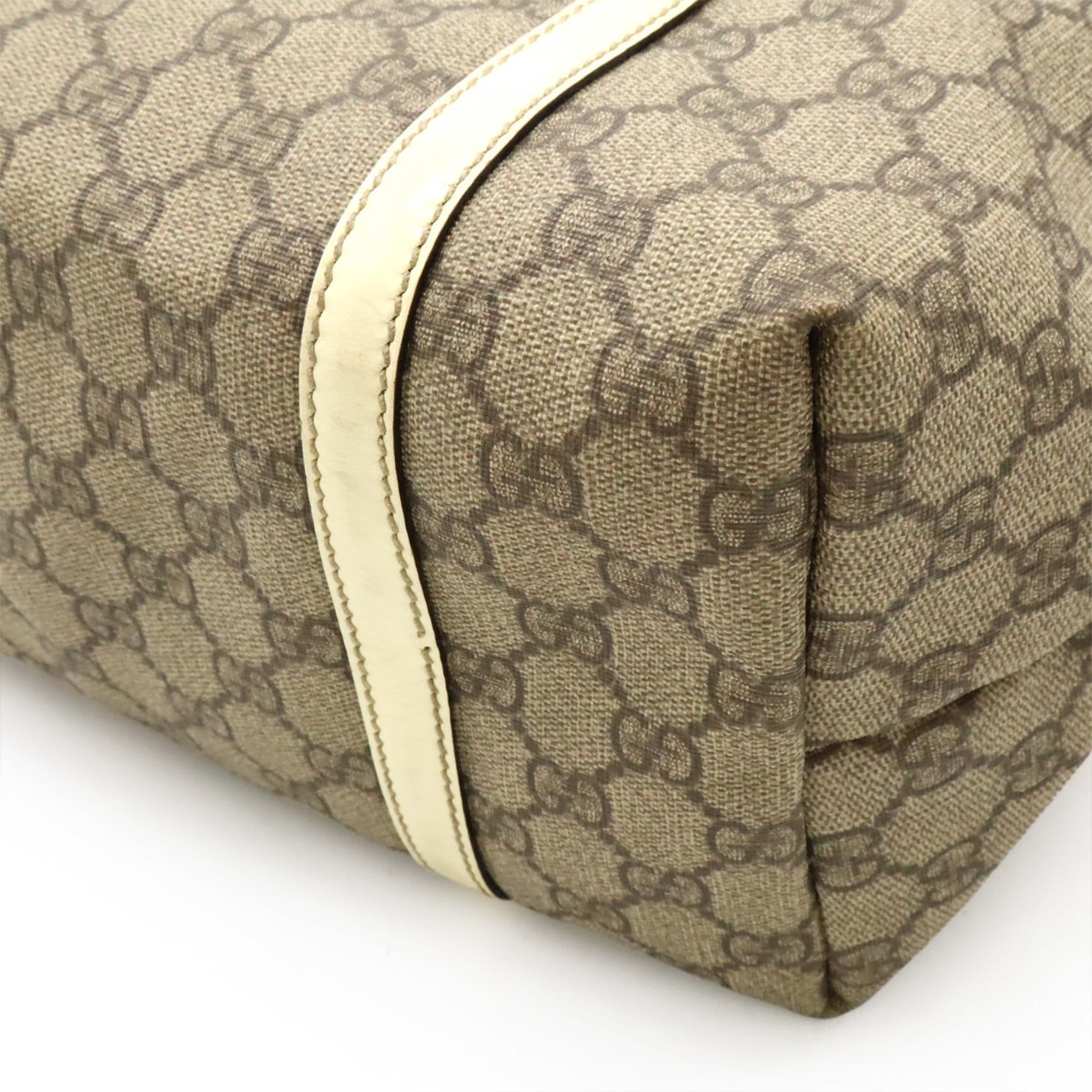 Gucci Dark Beige Ivory Gg Supreme Patent Leather Shoulder Bag Tote Bag