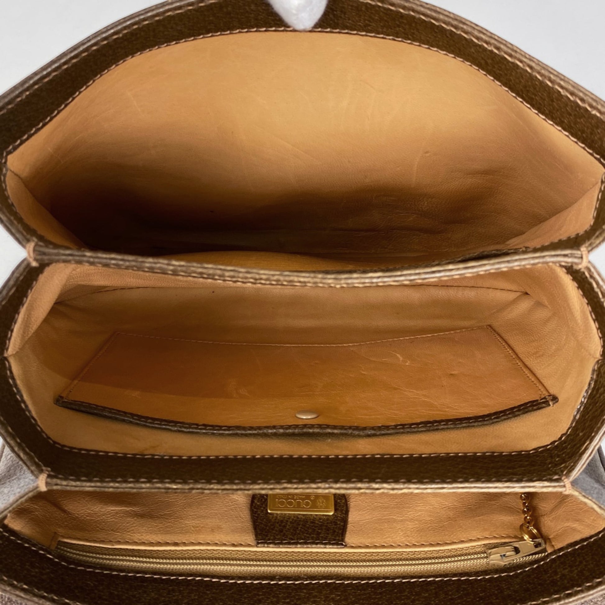 Gucci Brown Bamboo Leather Handbag Shoulder Bag
