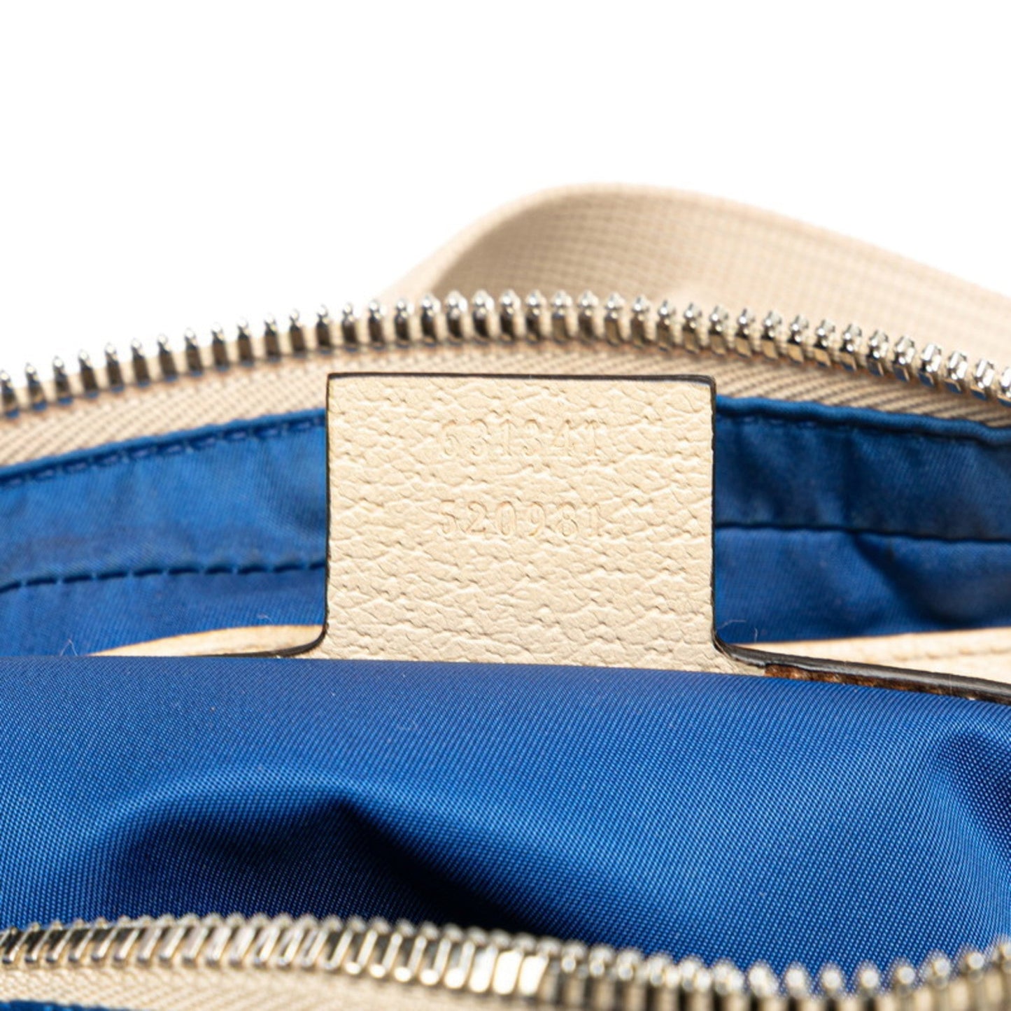 Gucci Beige Blue Nylon Leather Sling Bag