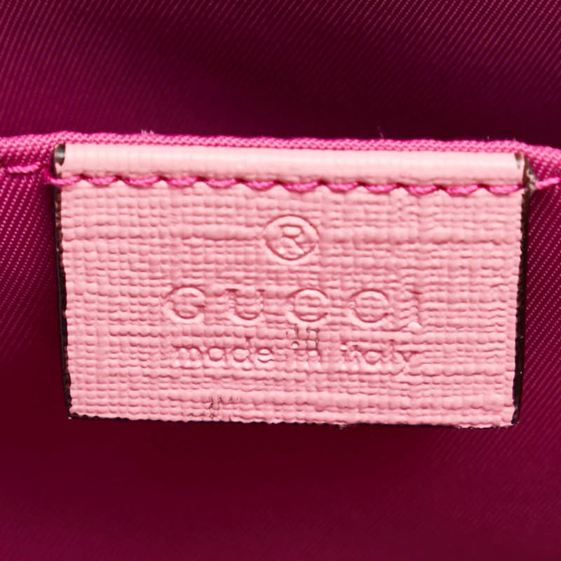 Gucci Beige Multi-Color Pink Pvc Leather Handbag Tote Bag