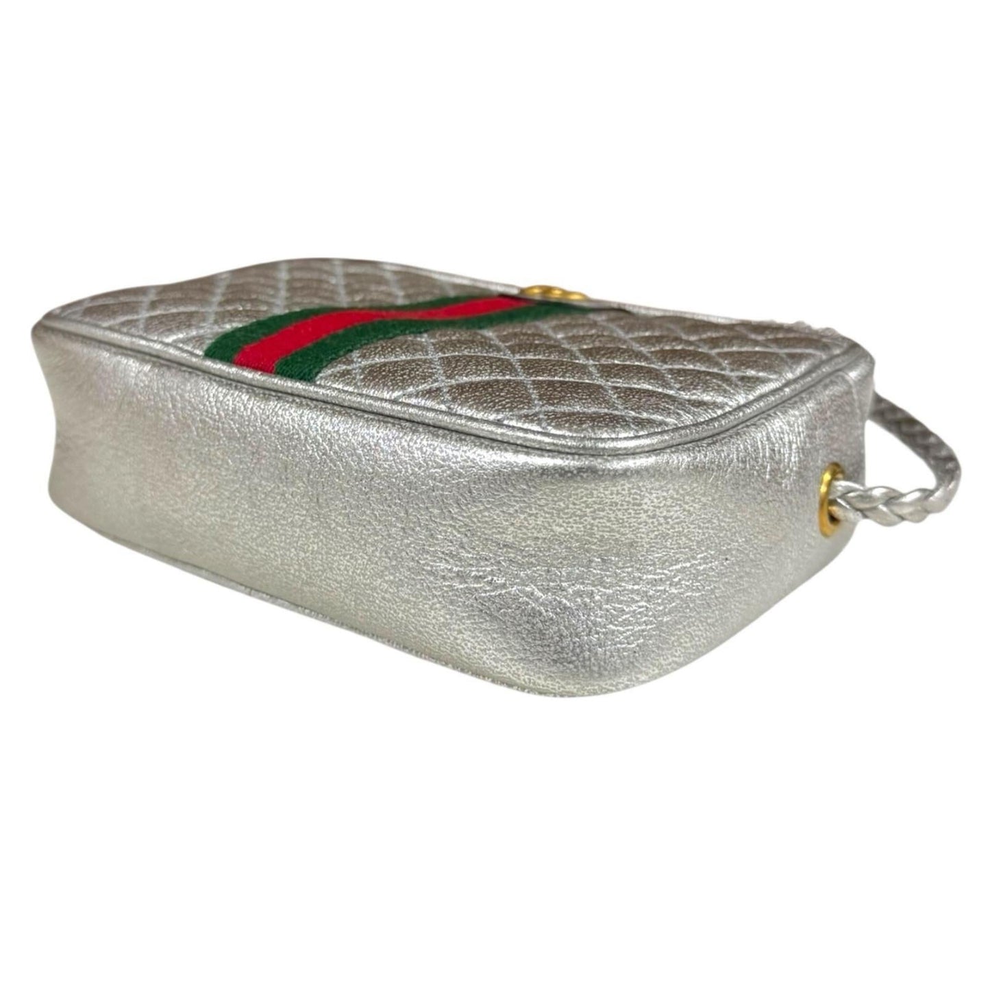 Gucci Silver Leather Shoulder Bag