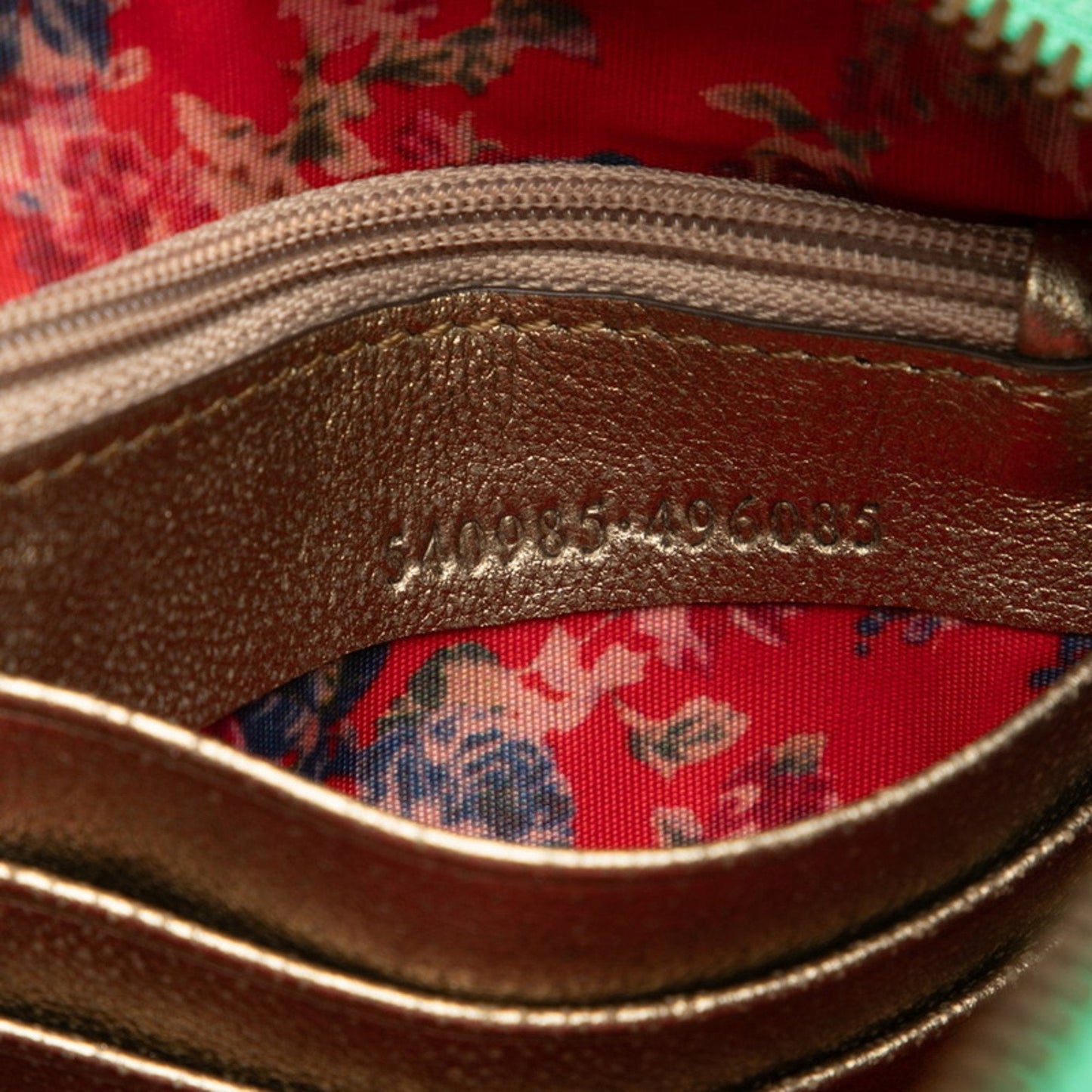 Gucci Gold Green Red Color Leather Clutch Bag