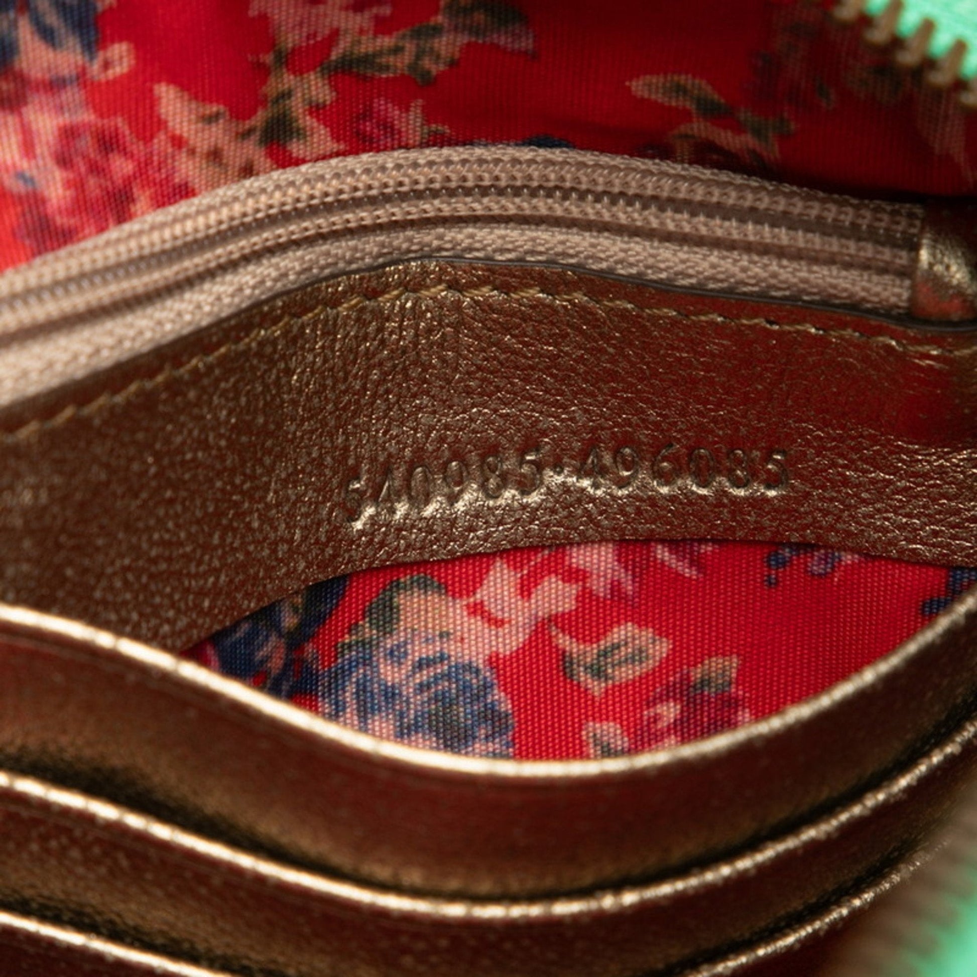 Gucci Gold Green Red Color Leather Clutch Bag