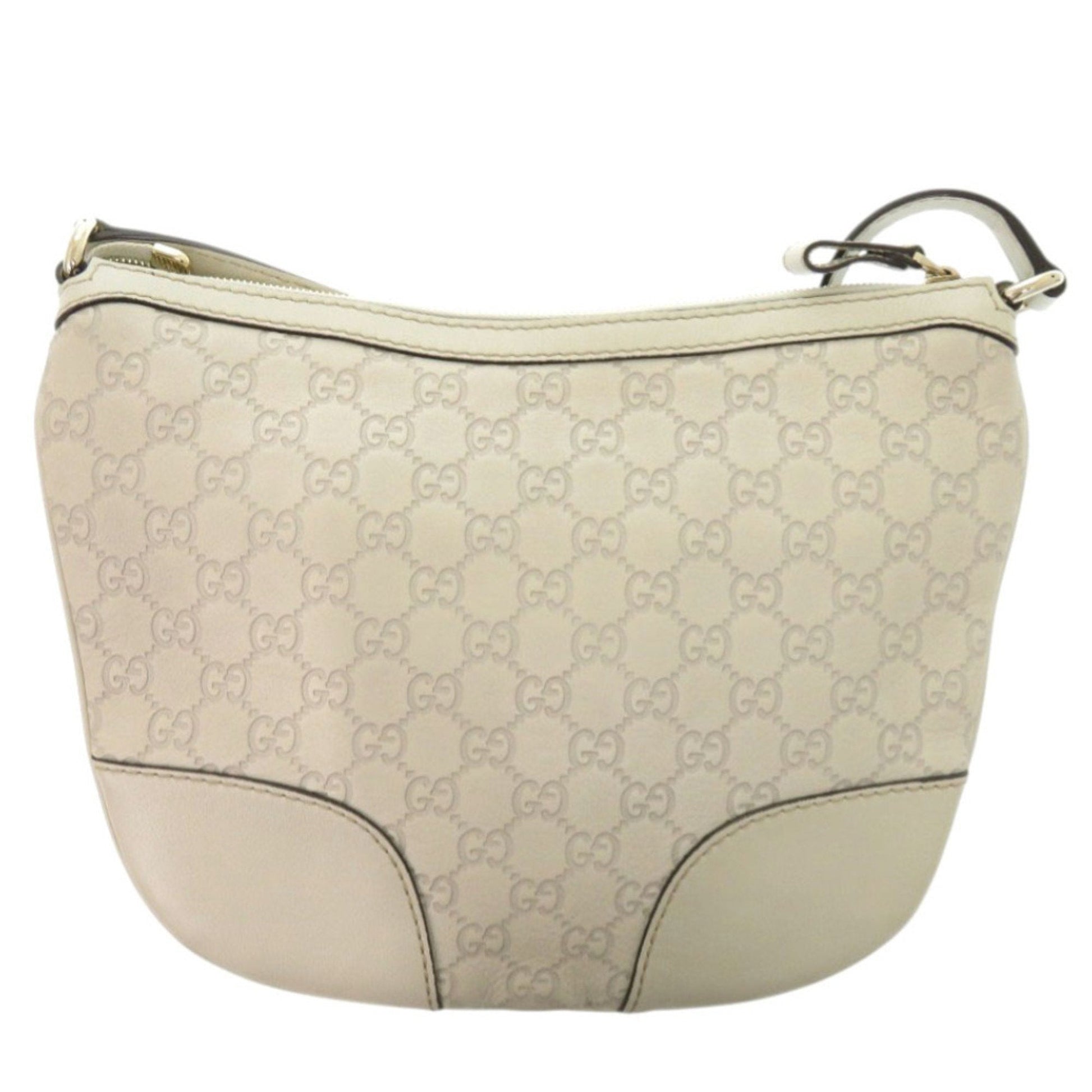 Gucci Guccissima Ivory Leather Shoulder Bag