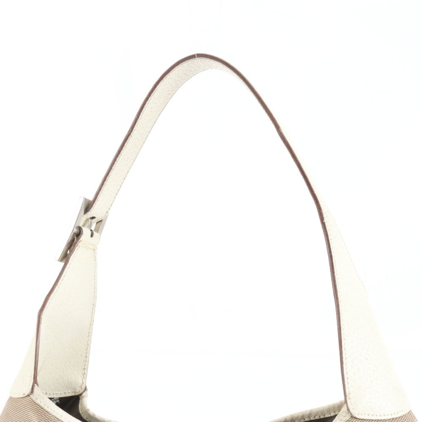 Gucci Beige Leather Canvas Shoulder Bag