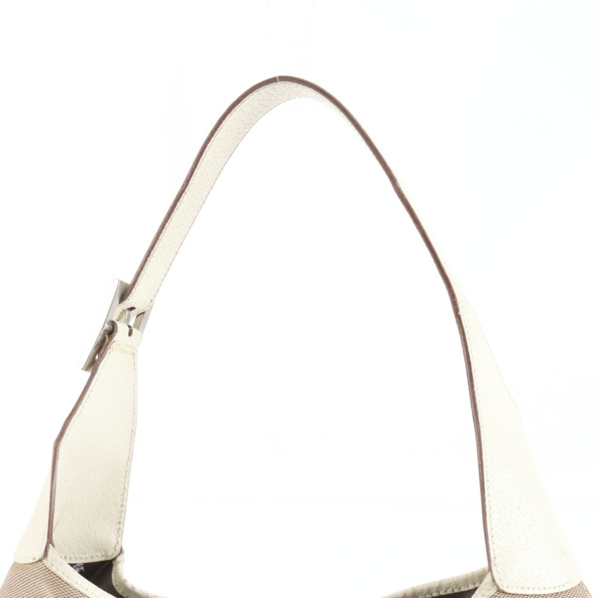 Gucci Beige Leather Canvas Shoulder Bag