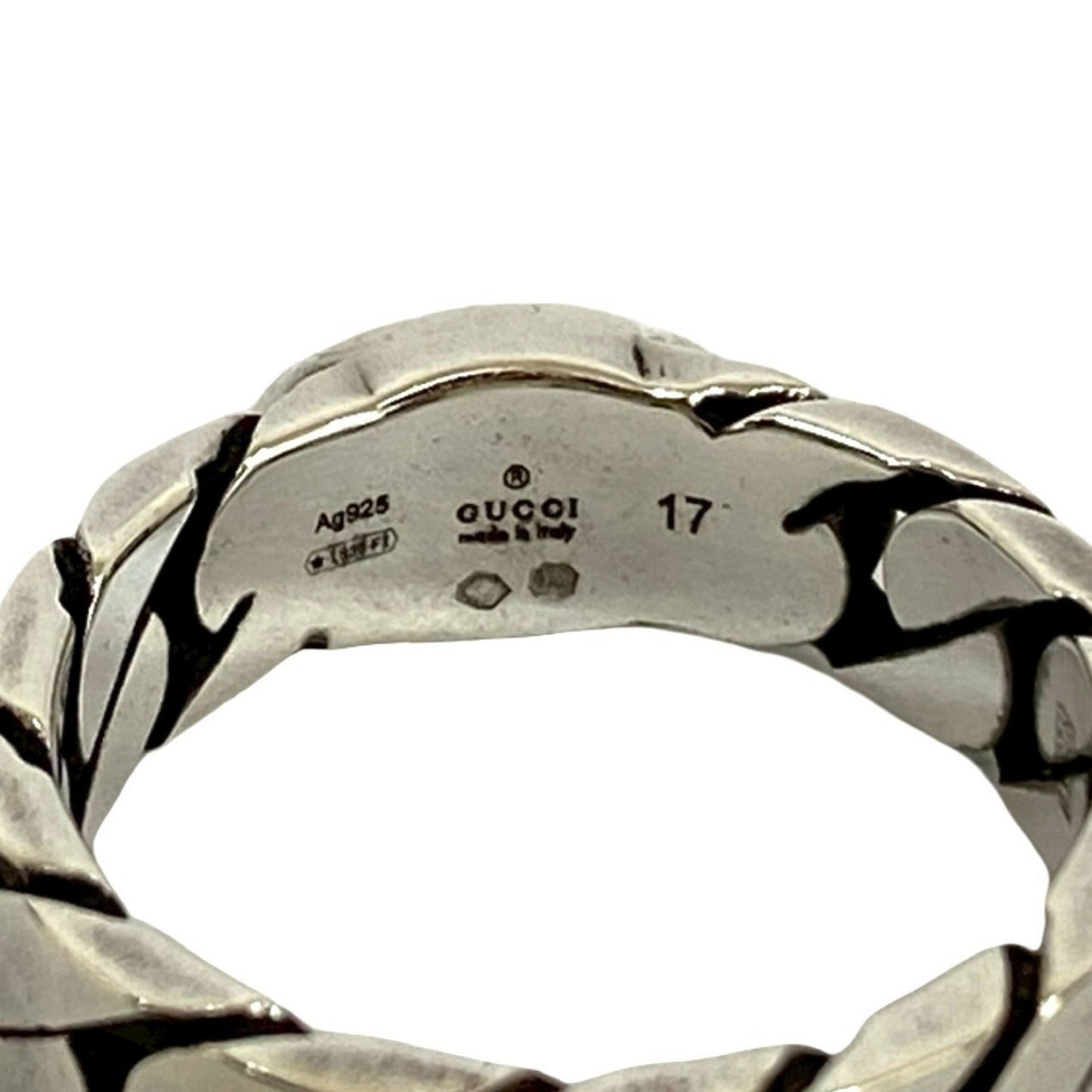 Gucci Silver Pink Silver 925 Band Ring